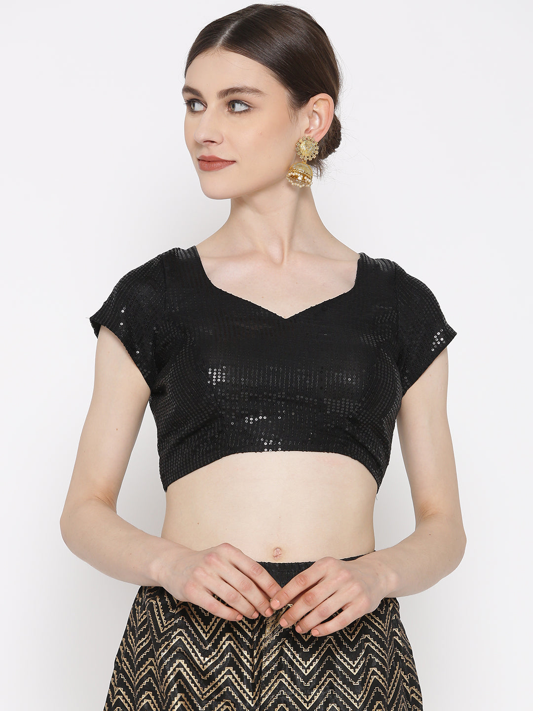 Kaanchie Nanggia Black Sequence Blouse