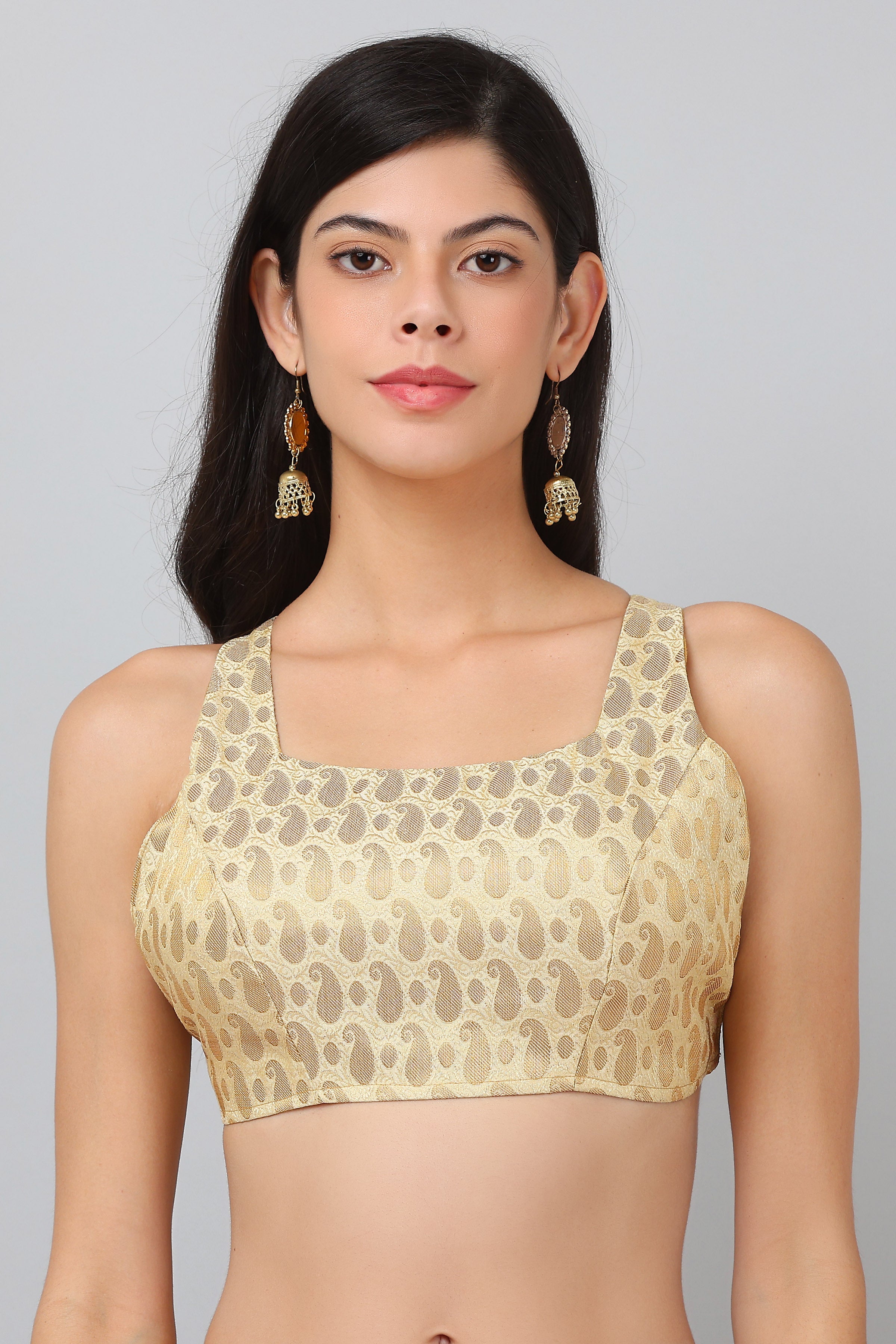 Kaanchie Nanggia Beige Silk Padded Blouse