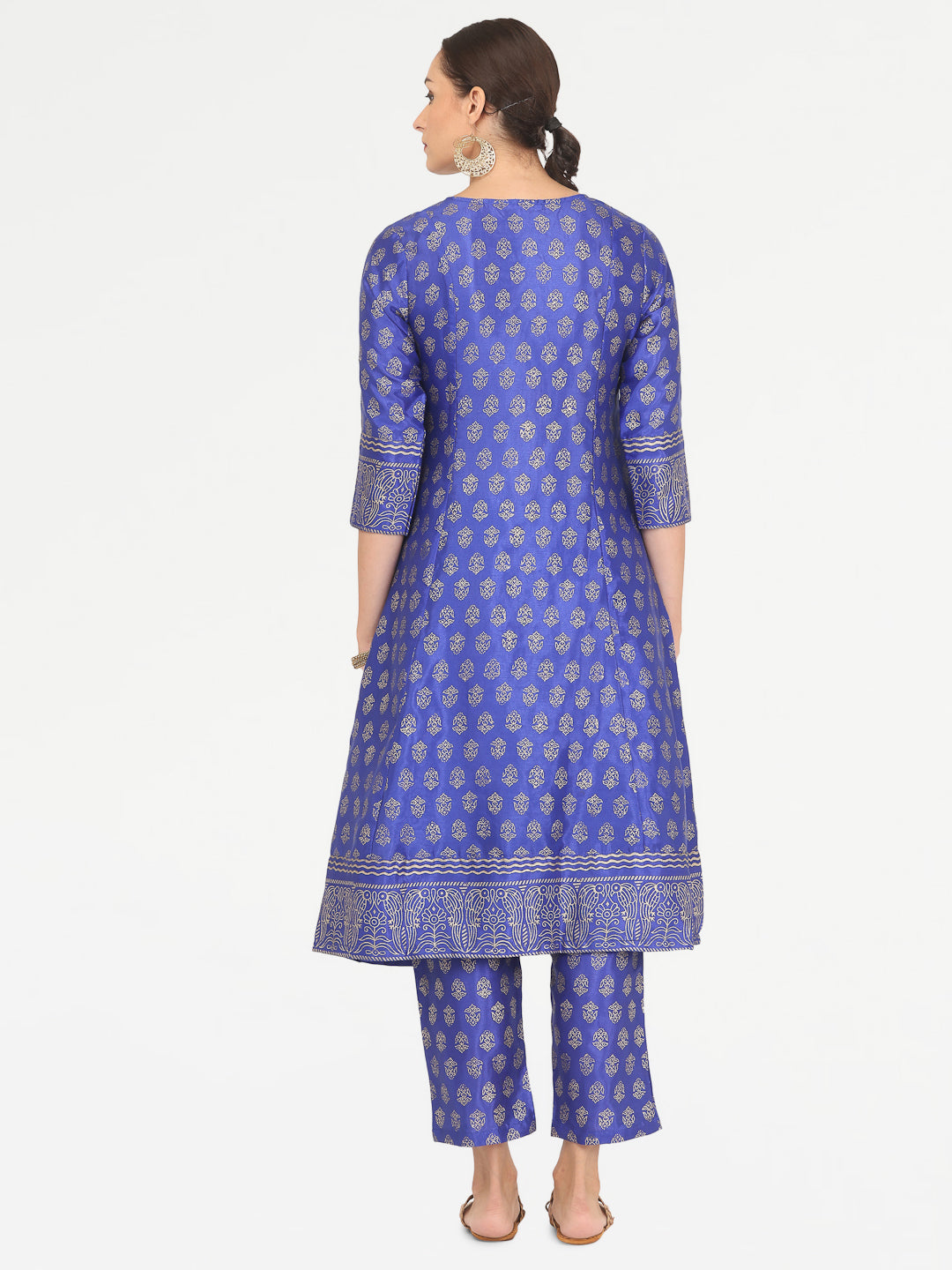 Kaanchie Nanggia Blue Printed Kurta Pant with Dupatta (Set of 3)