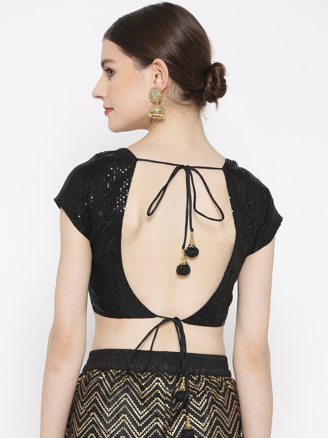 Kaanchie Nanggia Black Sequence Blouse