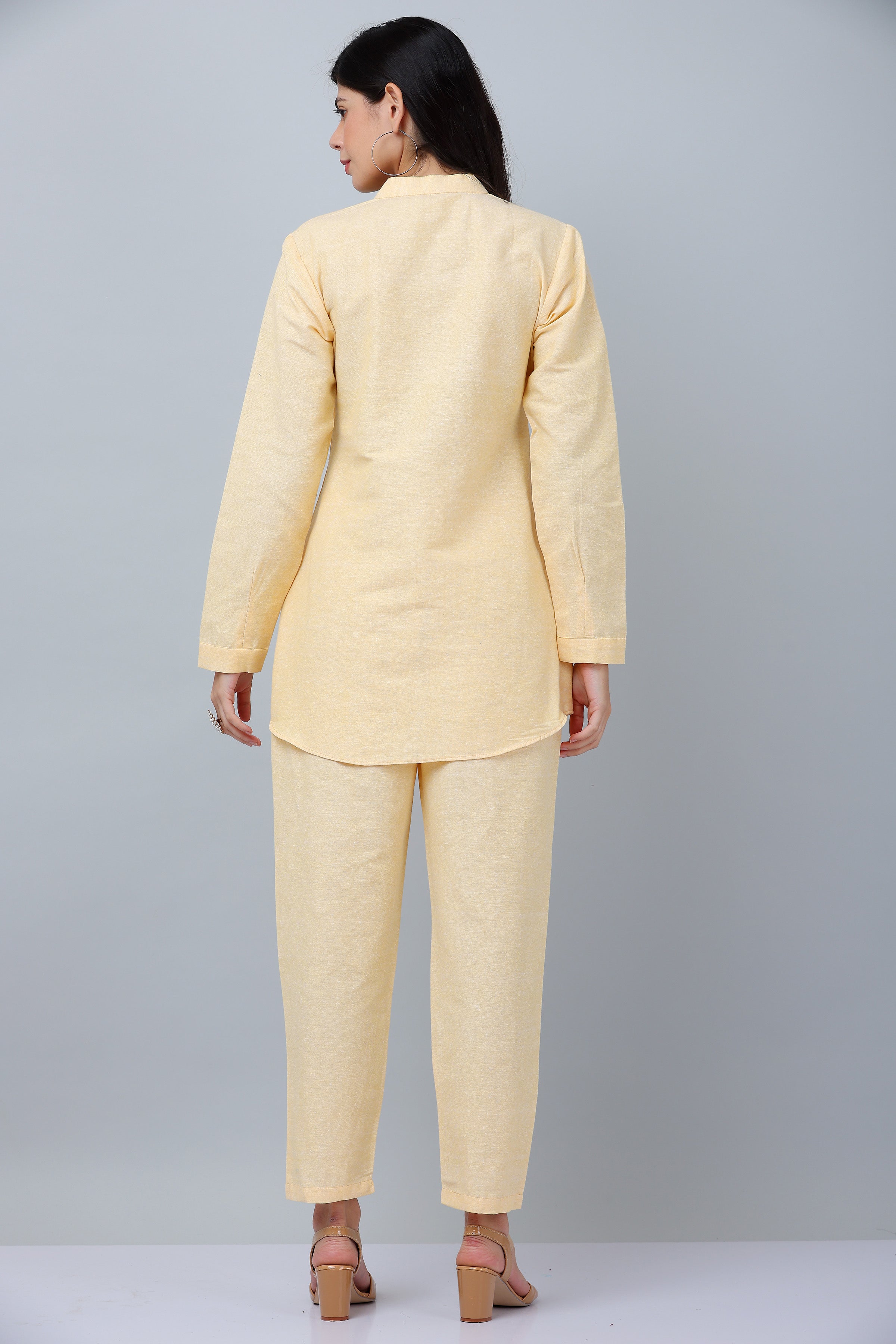 Kaanchie Nanggia Yellow Causal Wear Shirt & Pants (Set of 2)