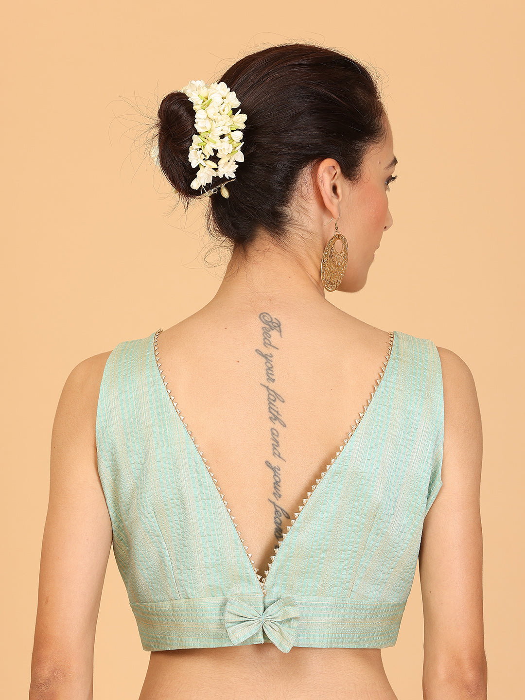 Kaanchie Nanggia Turquoise Gota Work Blouse