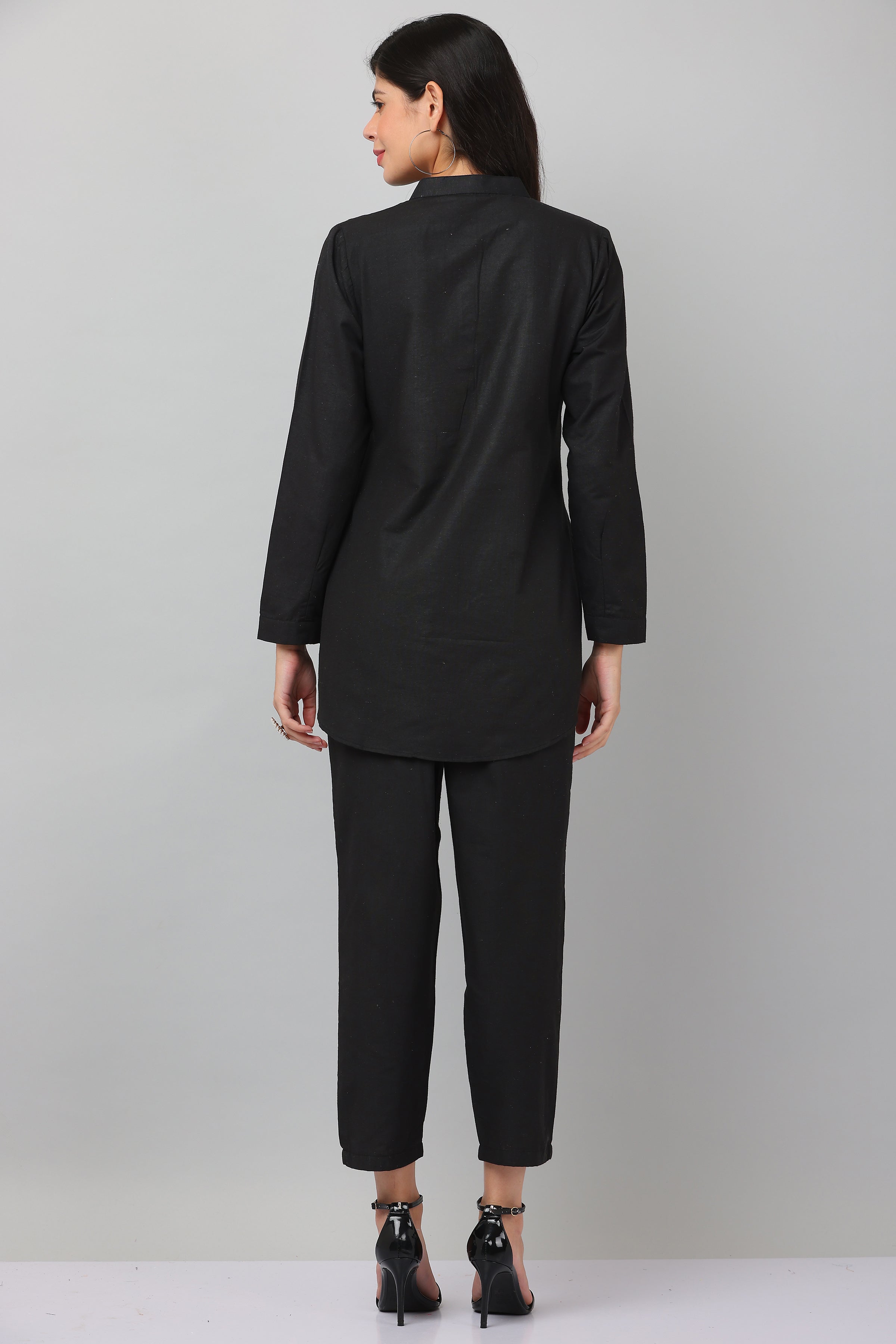 Kaanchie Nanggia Black Causal Wear Shirt & Pants (Set of 2)