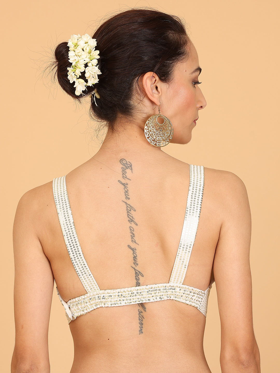 Kaanchie Nanggia White Sequence Blouse