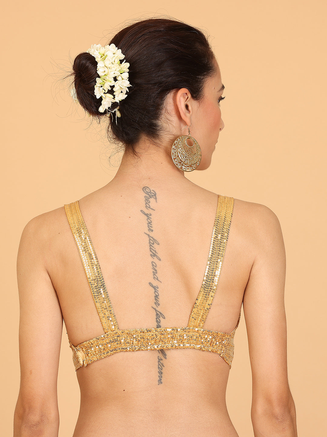 Kaanchie Nanggia Gold Sequence Blouse