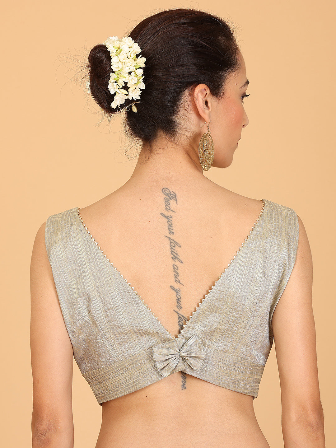 Kaanchie Nanggia Grey Gota Work Blouse