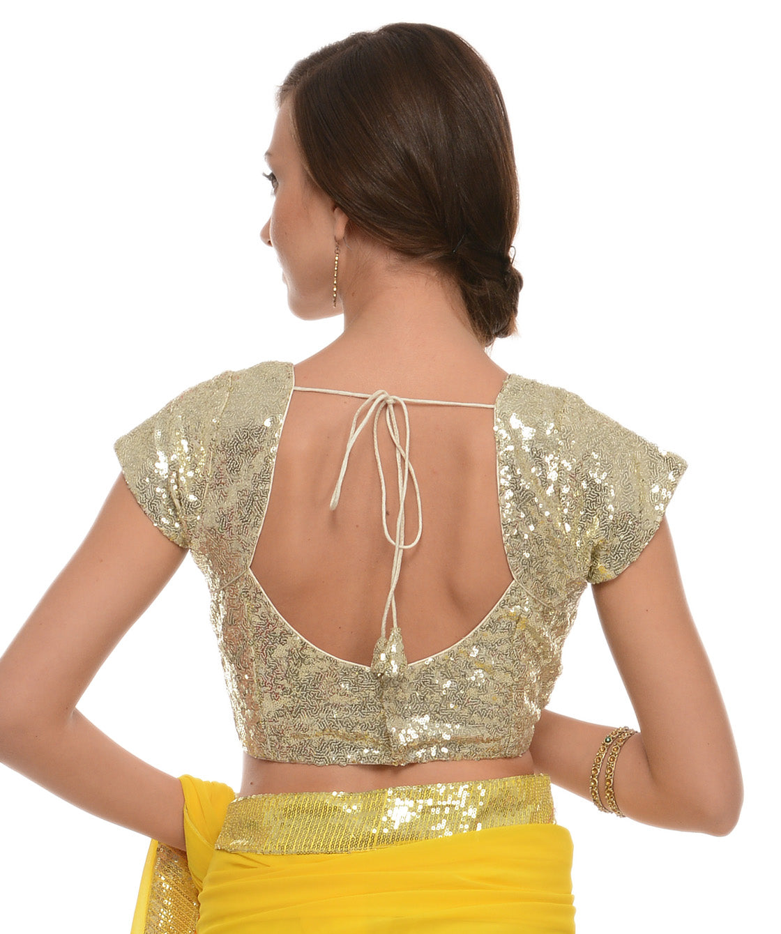 Kaanchie Nanggia Gold Sequence Blouse