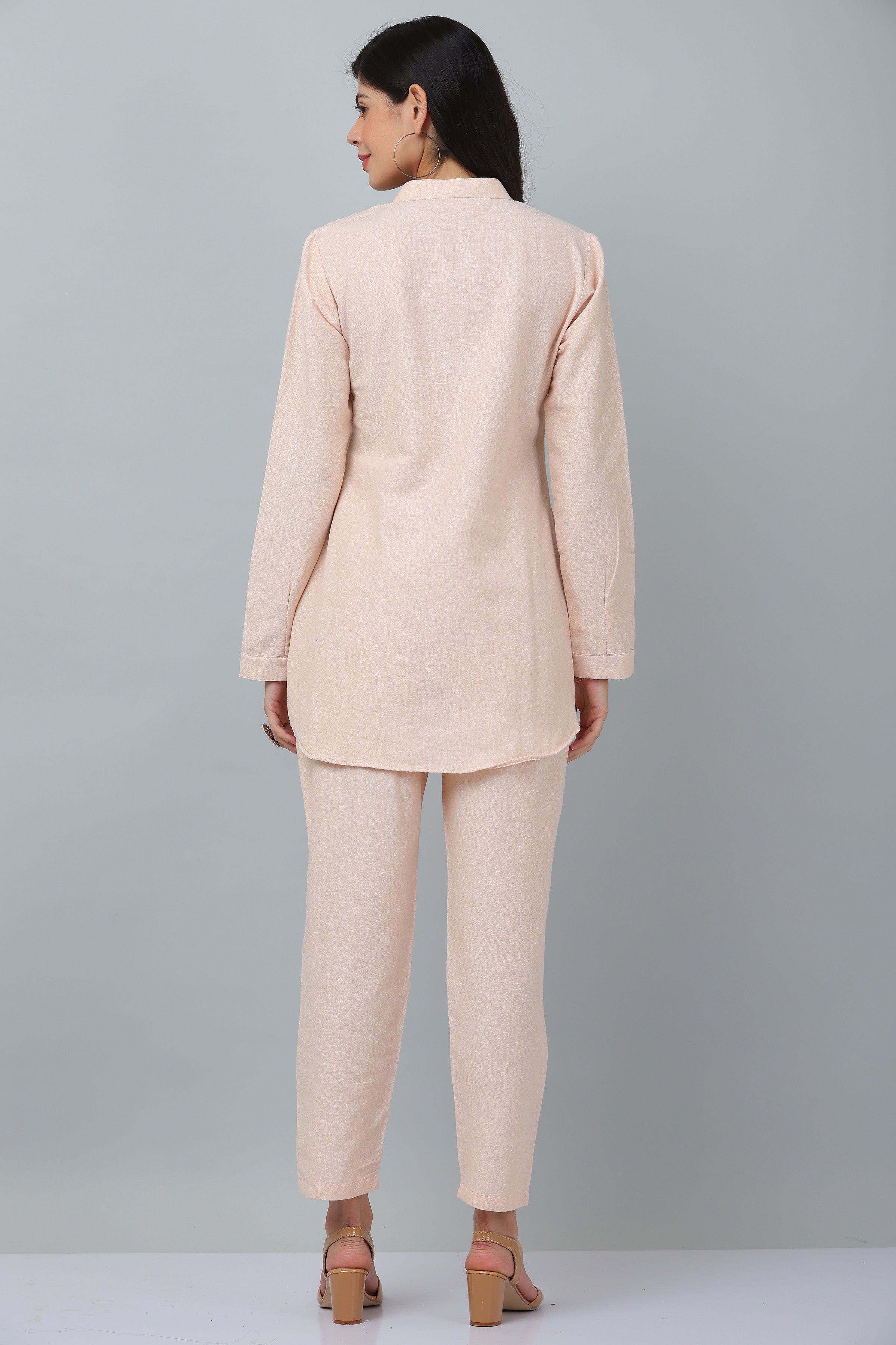 Kaanchie Nanggia Beige Causal Wear Shirt & Pants (Set of 2)