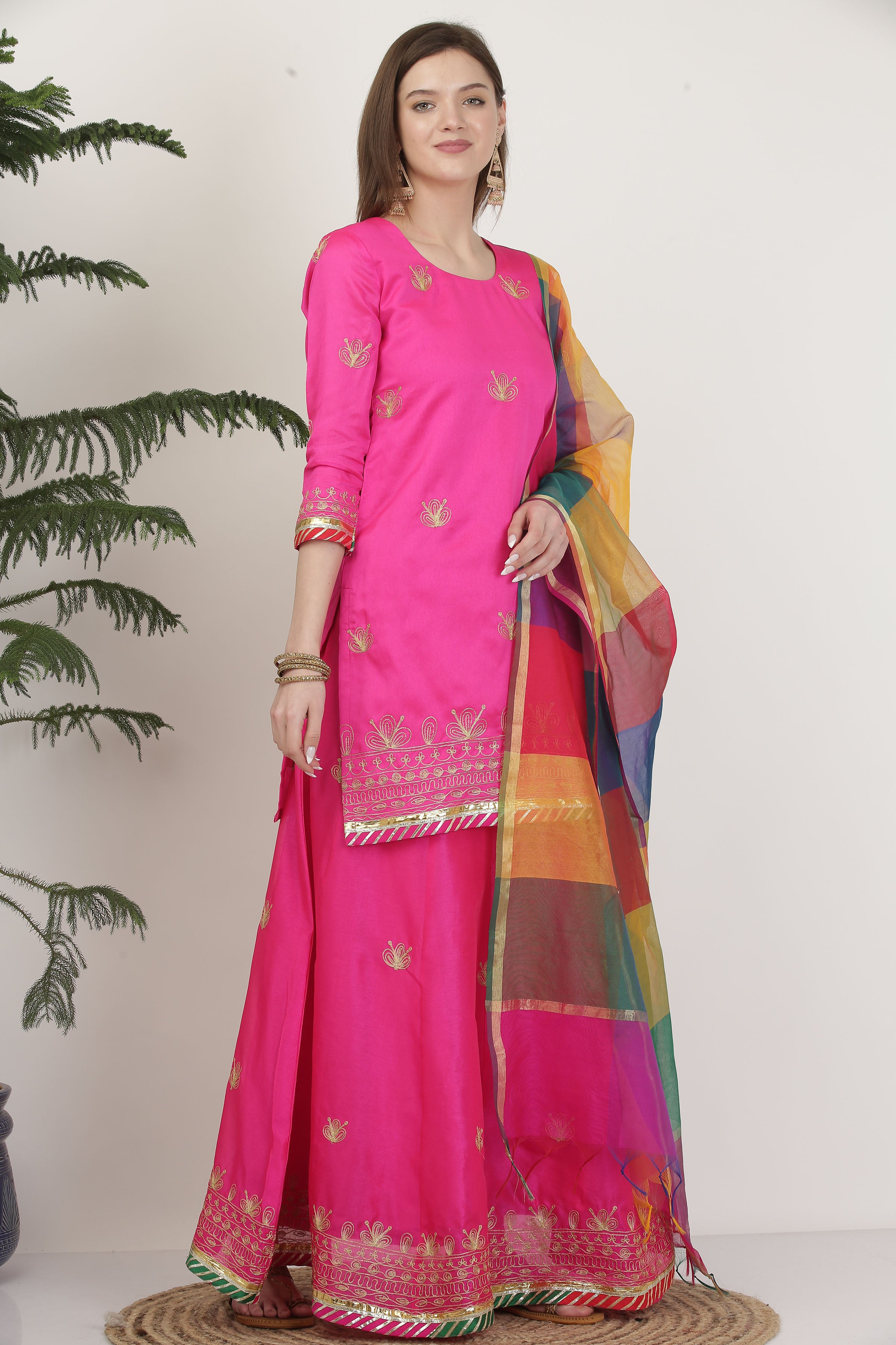 Kaanchie Nanggia Embroidered Ready to Wear Lehenga & Kurta With Dupatta (Set of 3)