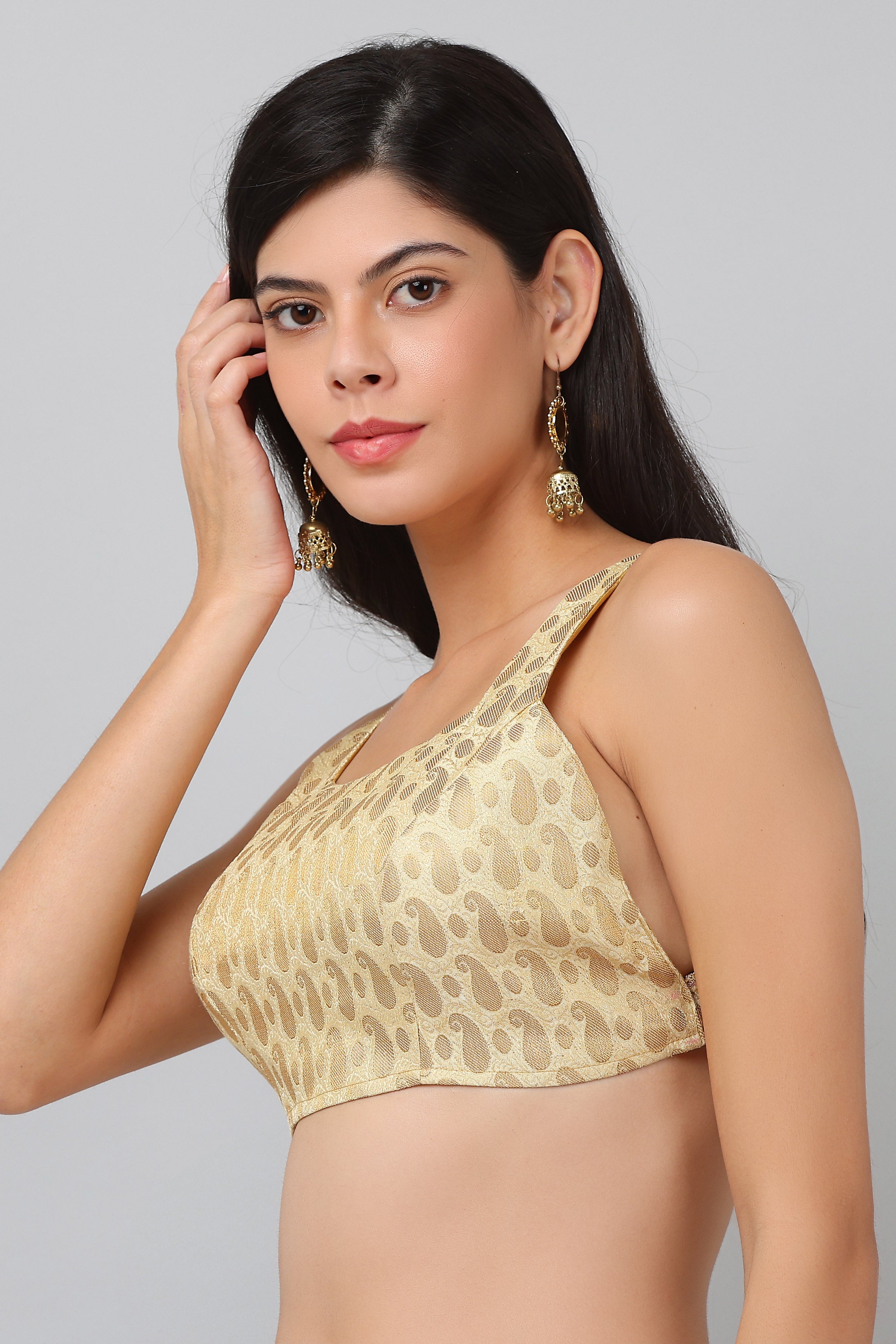 Kaanchie Nanggia Beige Silk Padded Blouse