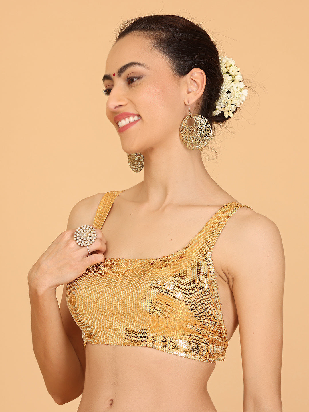 Kaanchie Nanggia Gold Sequence Blouse