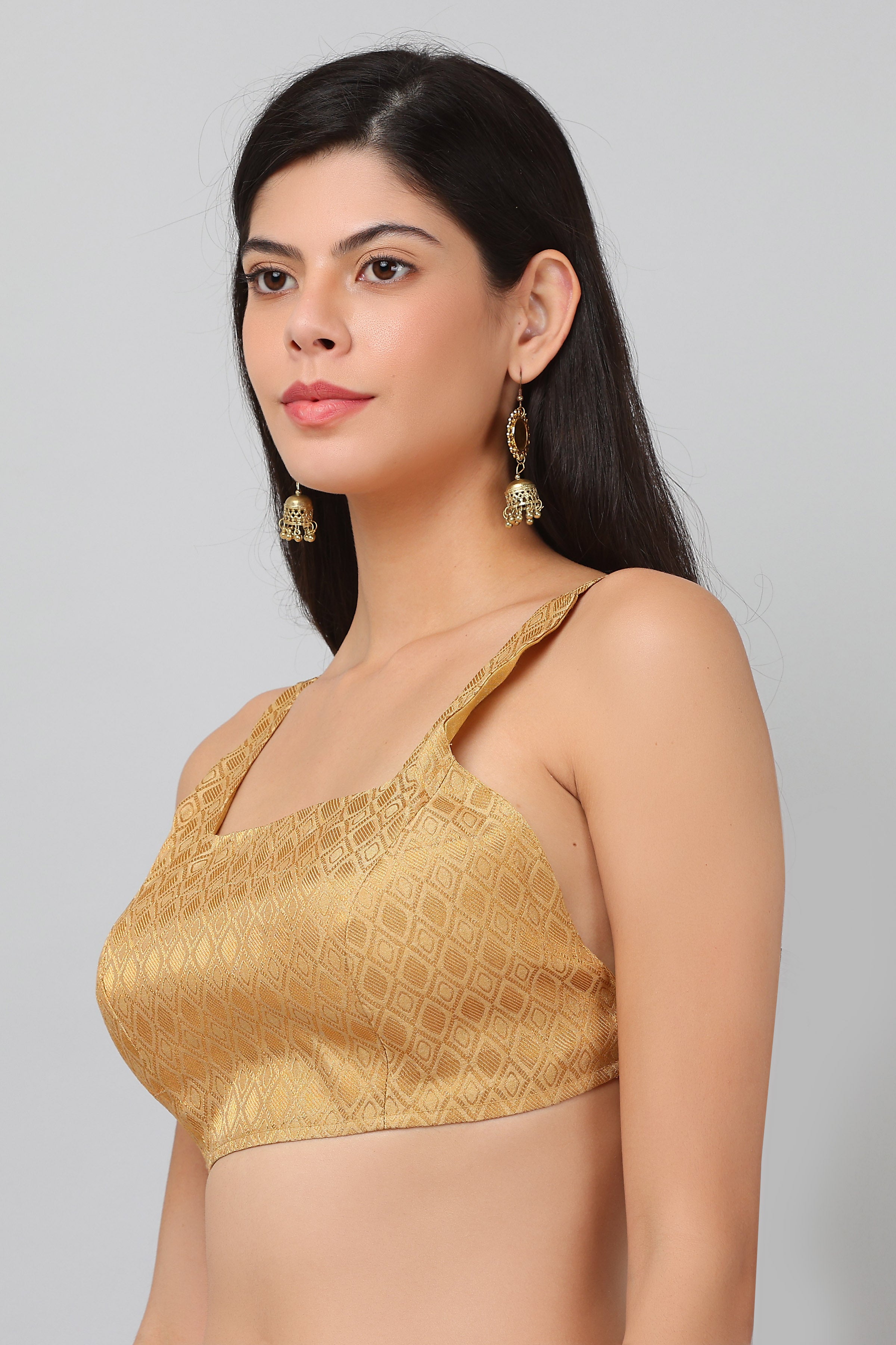 Kaanchie Nanggia Beige Silk Padded Blouse