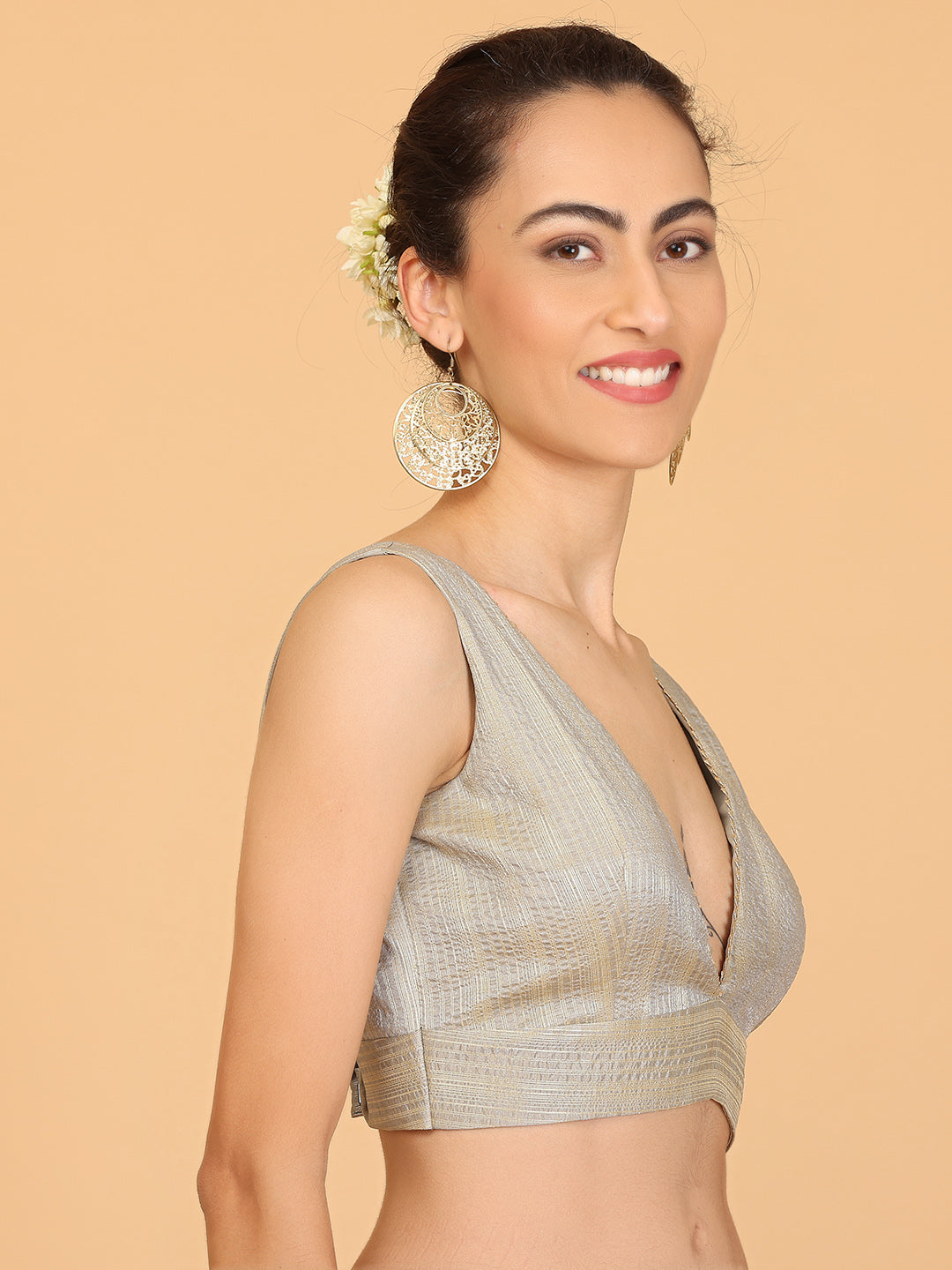 Kaanchie Nanggia Grey Gota Work Blouse