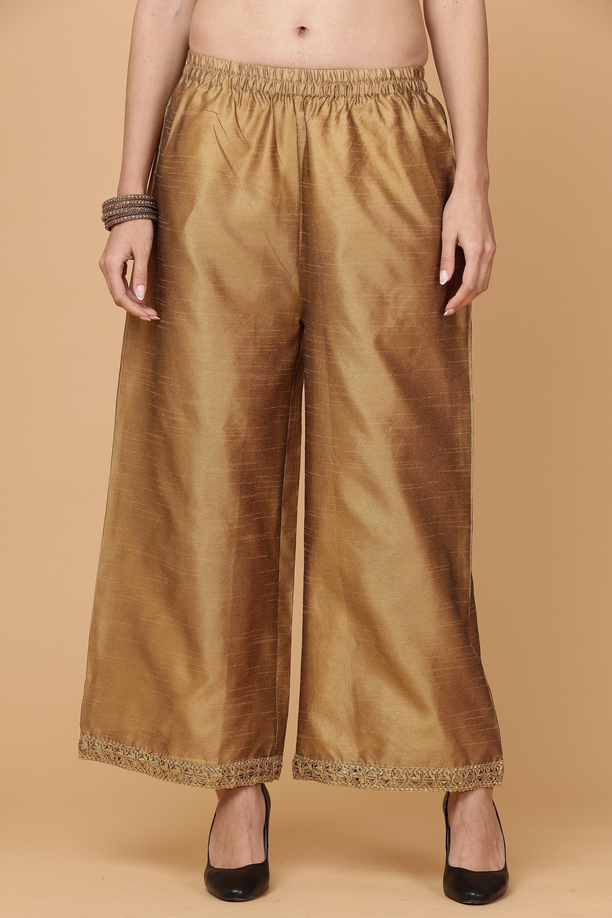 Kaanchie Nanggia Dark beige kalidar kurta pallazo with dupatta