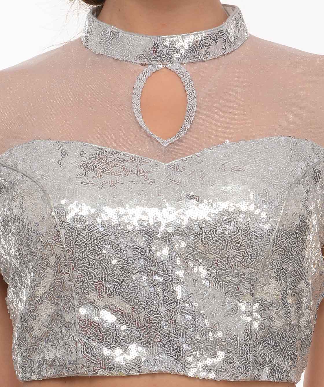 Kaanchie Nanggia Silver Sequence Blouse