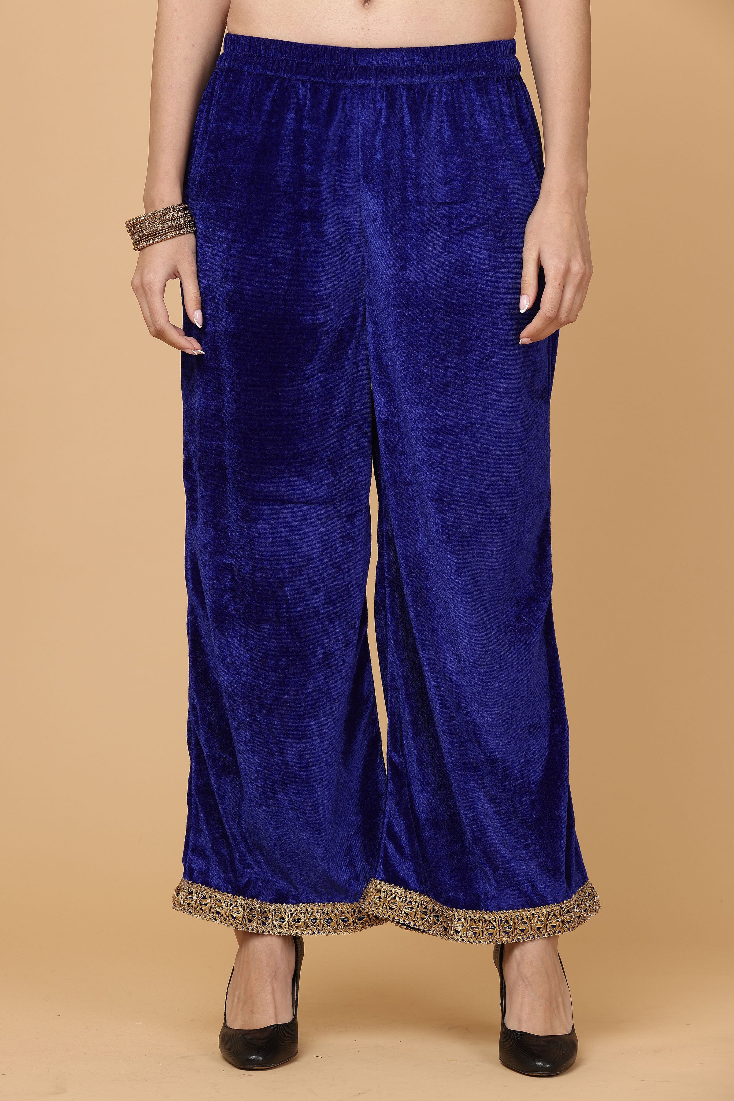 Kaanchie Nanggia Royal Blue kalidar kurta pallazo with dupatta