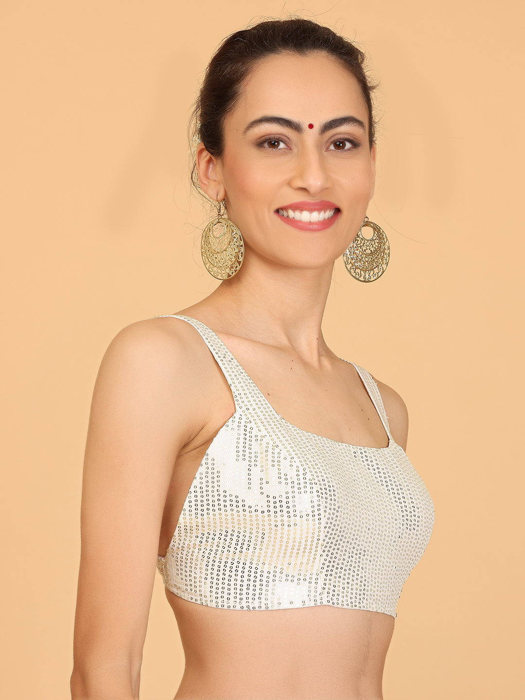 Kaanchie Nanggia White Sequence Blouse