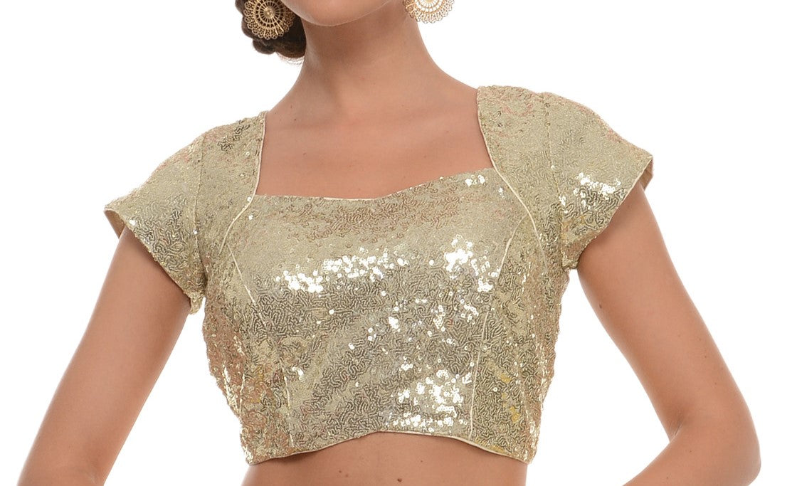 Kaanchie Nanggia Gold Sequence Blouse