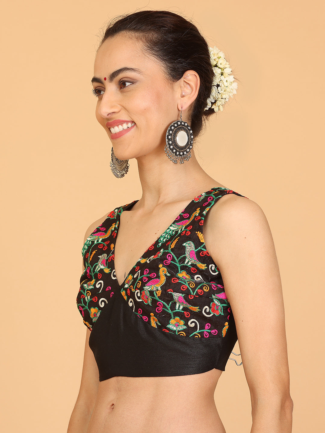 Kaanchie Nanggia Black Thread Design Embroidered Blouse