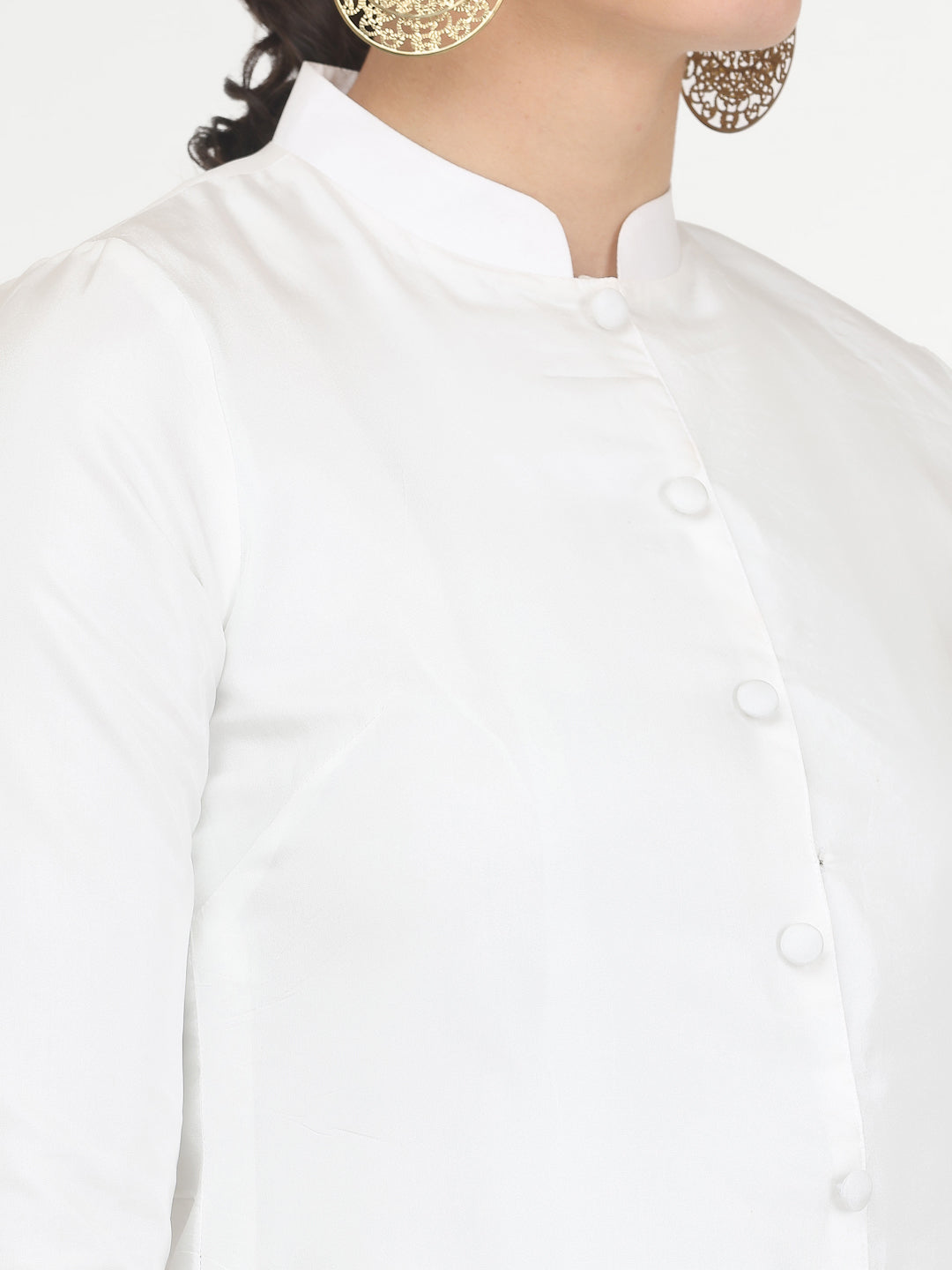 Kaanchie Nanggia White Taffeta Kurta with Pant (Set of 2)