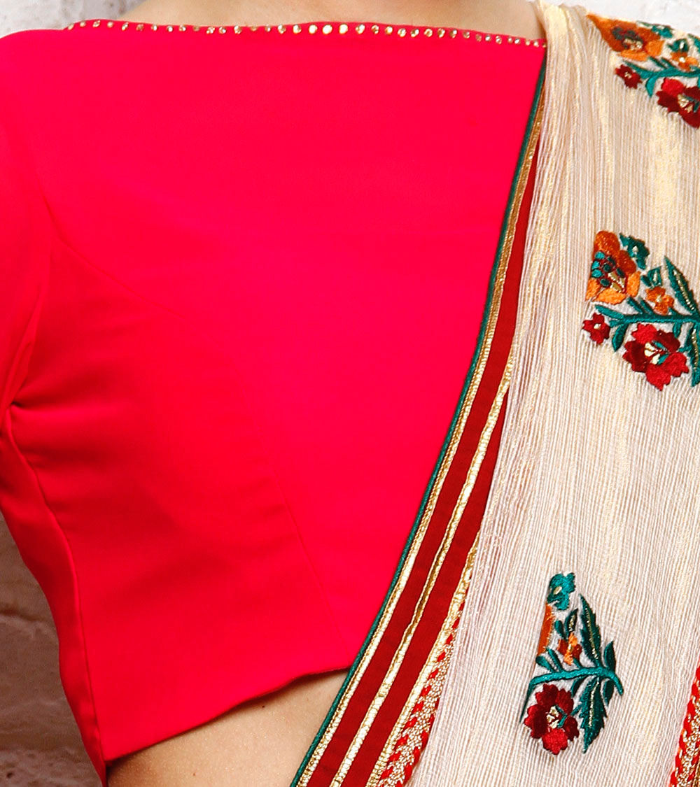 Kaanchie Nanggia Coral Georgette Blouse