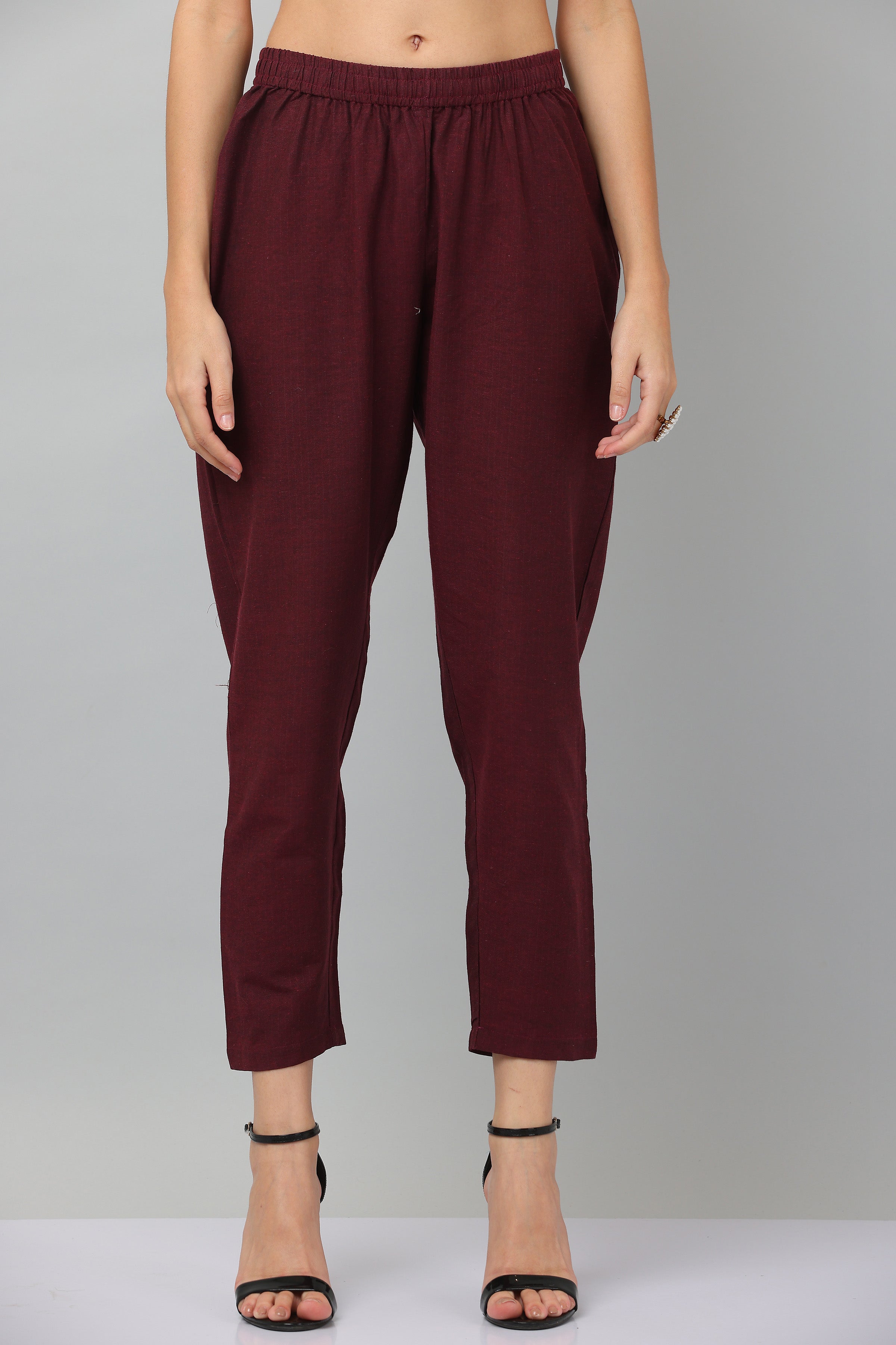 Kaanchie Nanggia Maroon Causal Wear Shirt & Pants (Set of 2)