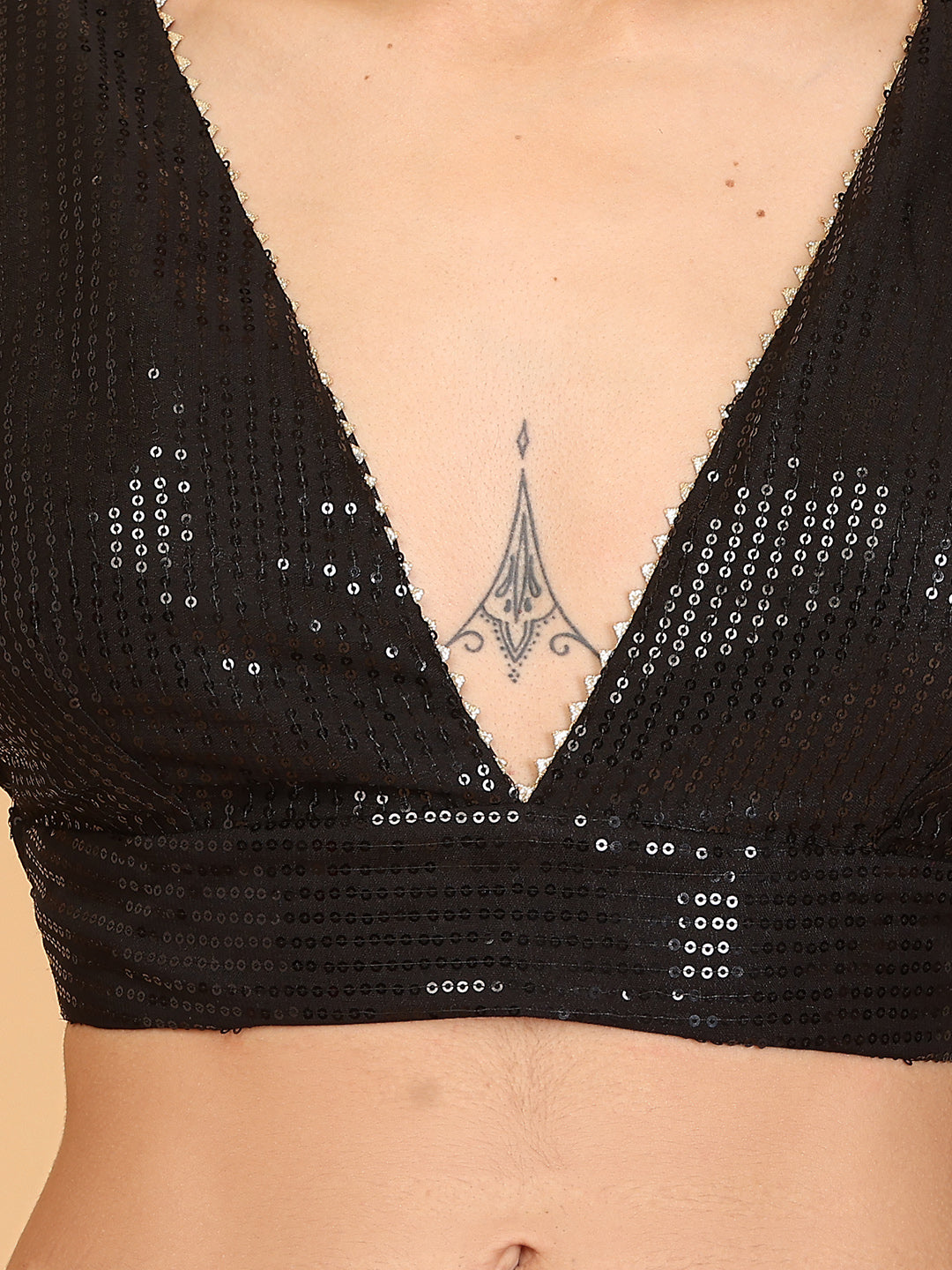 Kaanchie Nanggia Black Sequence and Gota Work Blouse