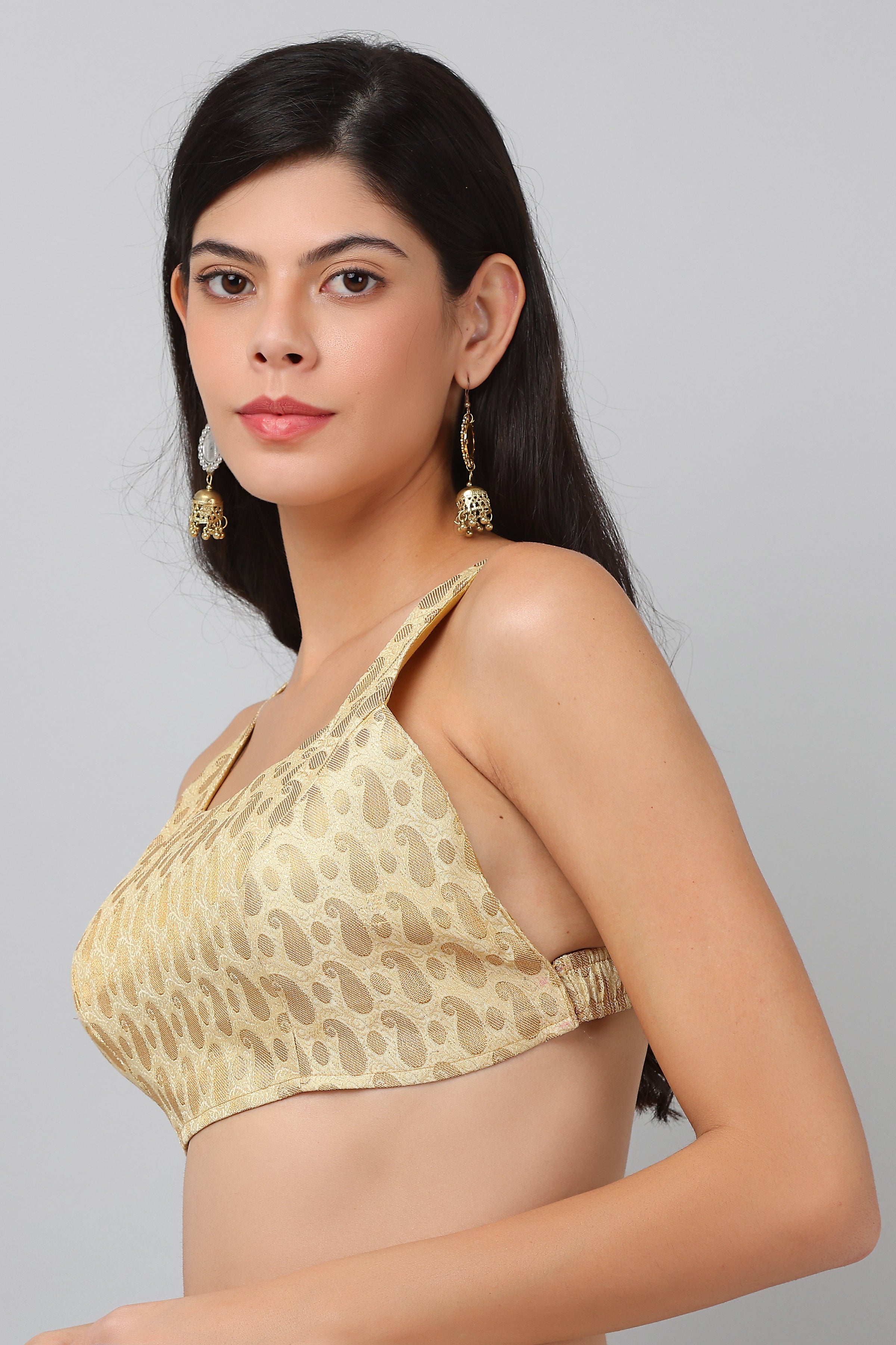 Kaanchie Nanggia Beige Silk Padded Blouse