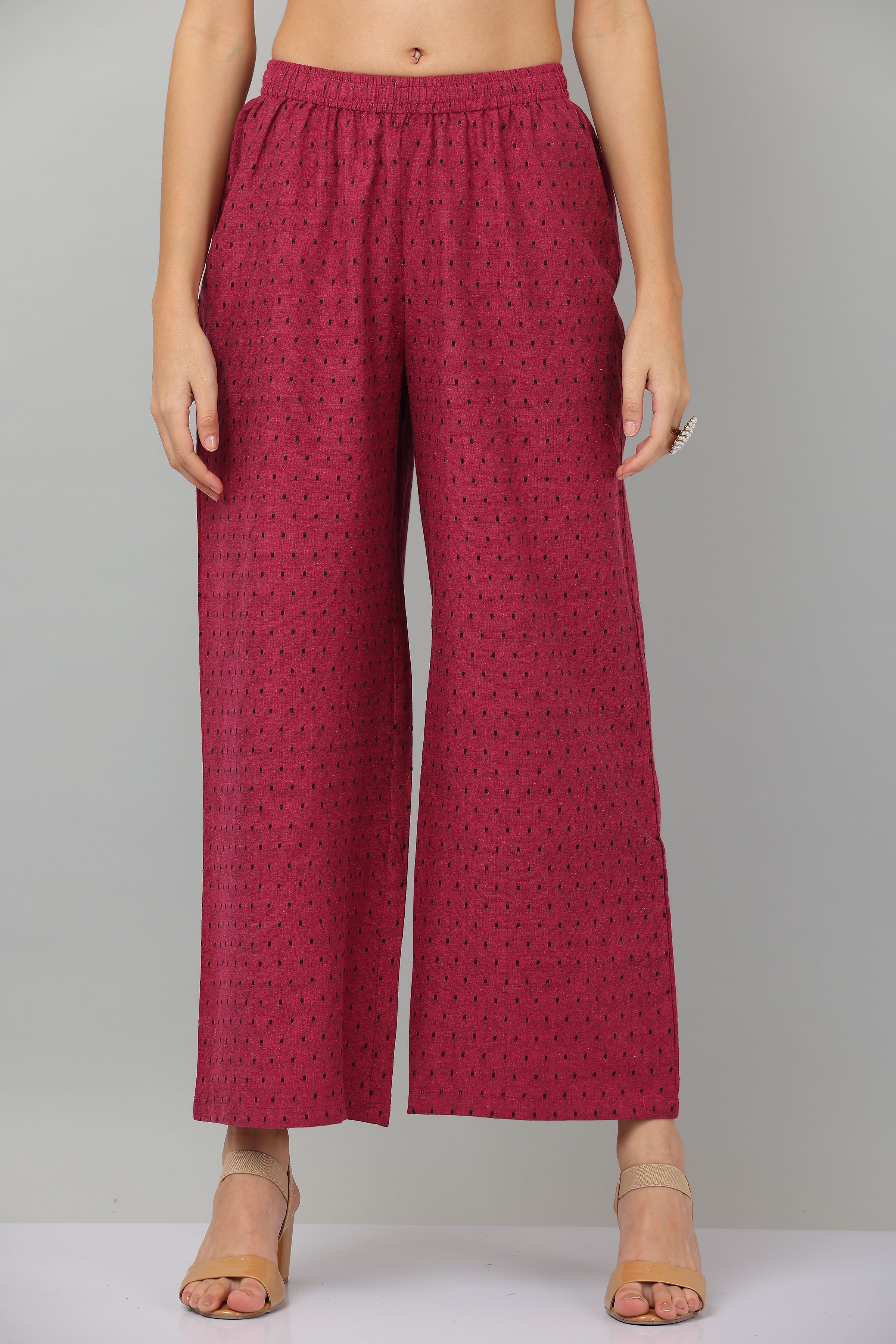 Kaanchie Nanggia Dark Pink Causal Wear Short Kurta & Pants (Set of 2)