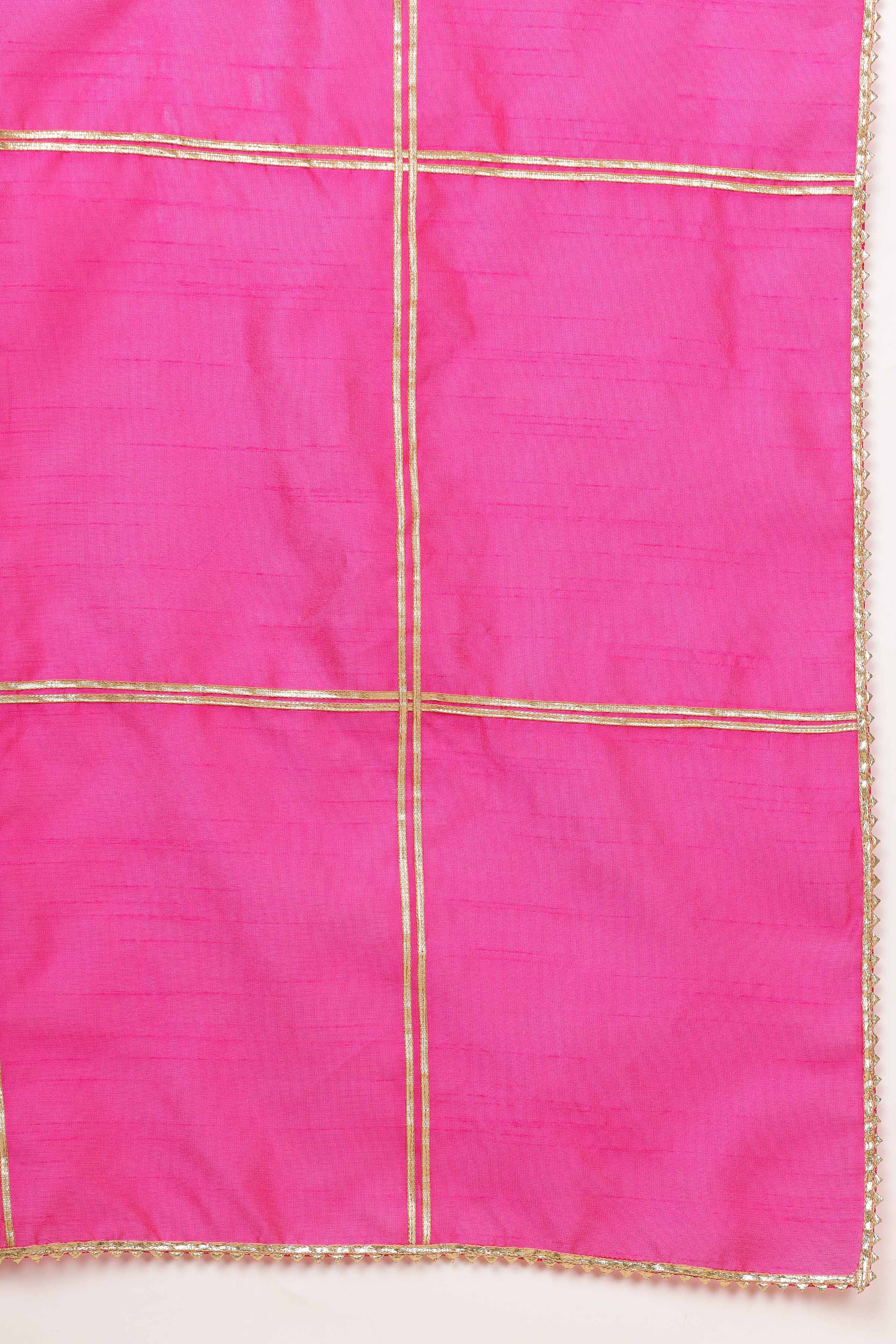 Kaanchie Nanggia Pink kalidar kurta pallazo with dupatta
