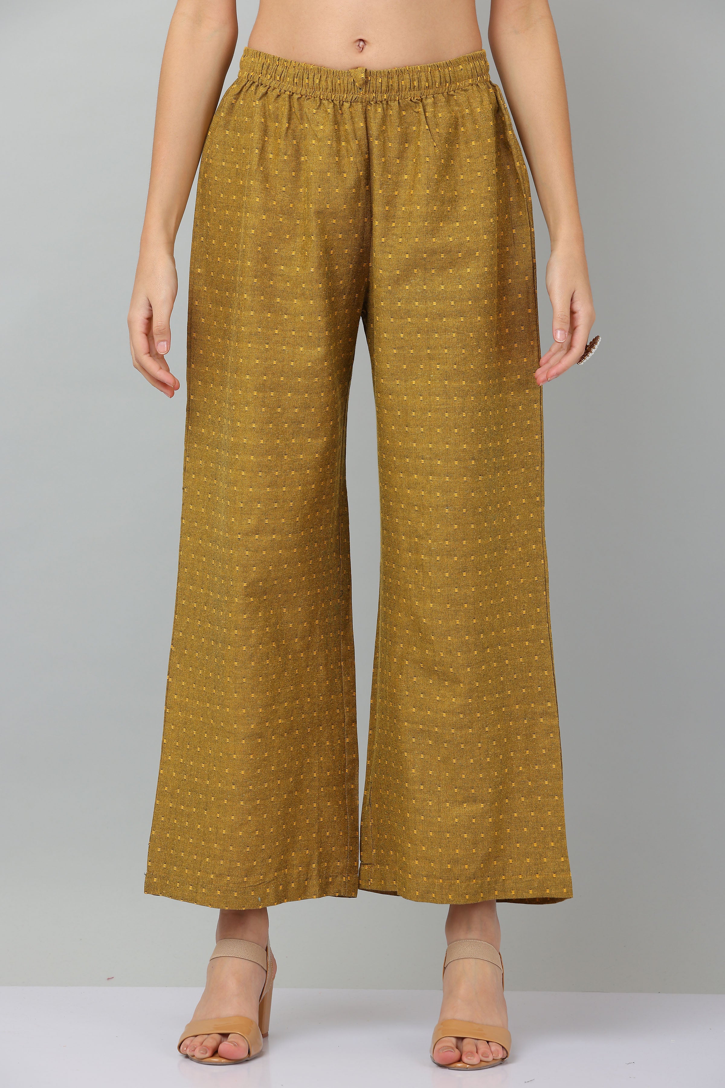 Kaanchie Nanggia Mustard Causal Wear Shirt & Pants (Set of 2)