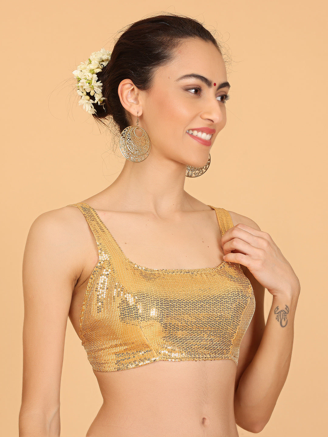Kaanchie Nanggia Gold Sequence Blouse