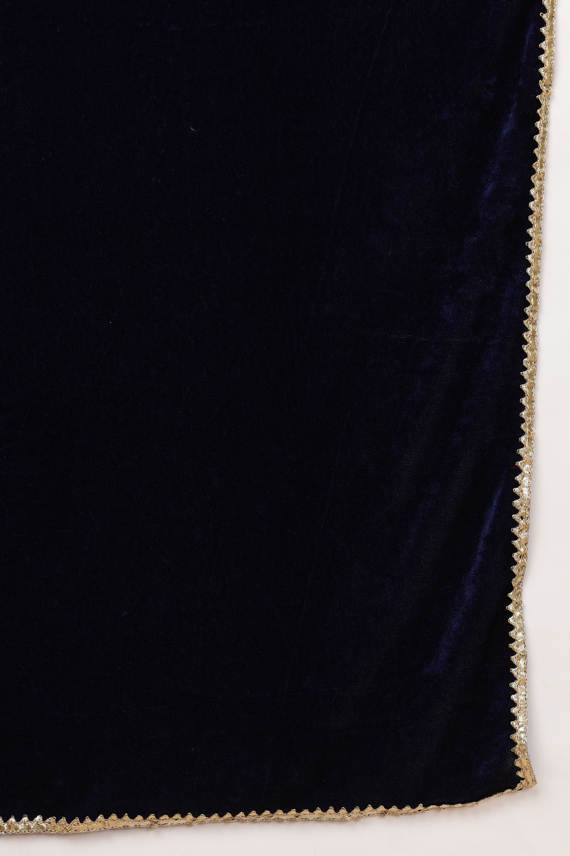 Kaanchie Nanggia Navy blue velvet skirt blouse with dupatta