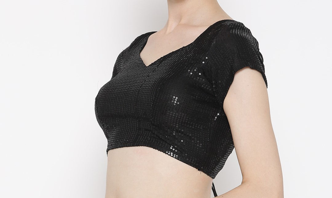 Kaanchie Nanggia Black Sequence Blouse