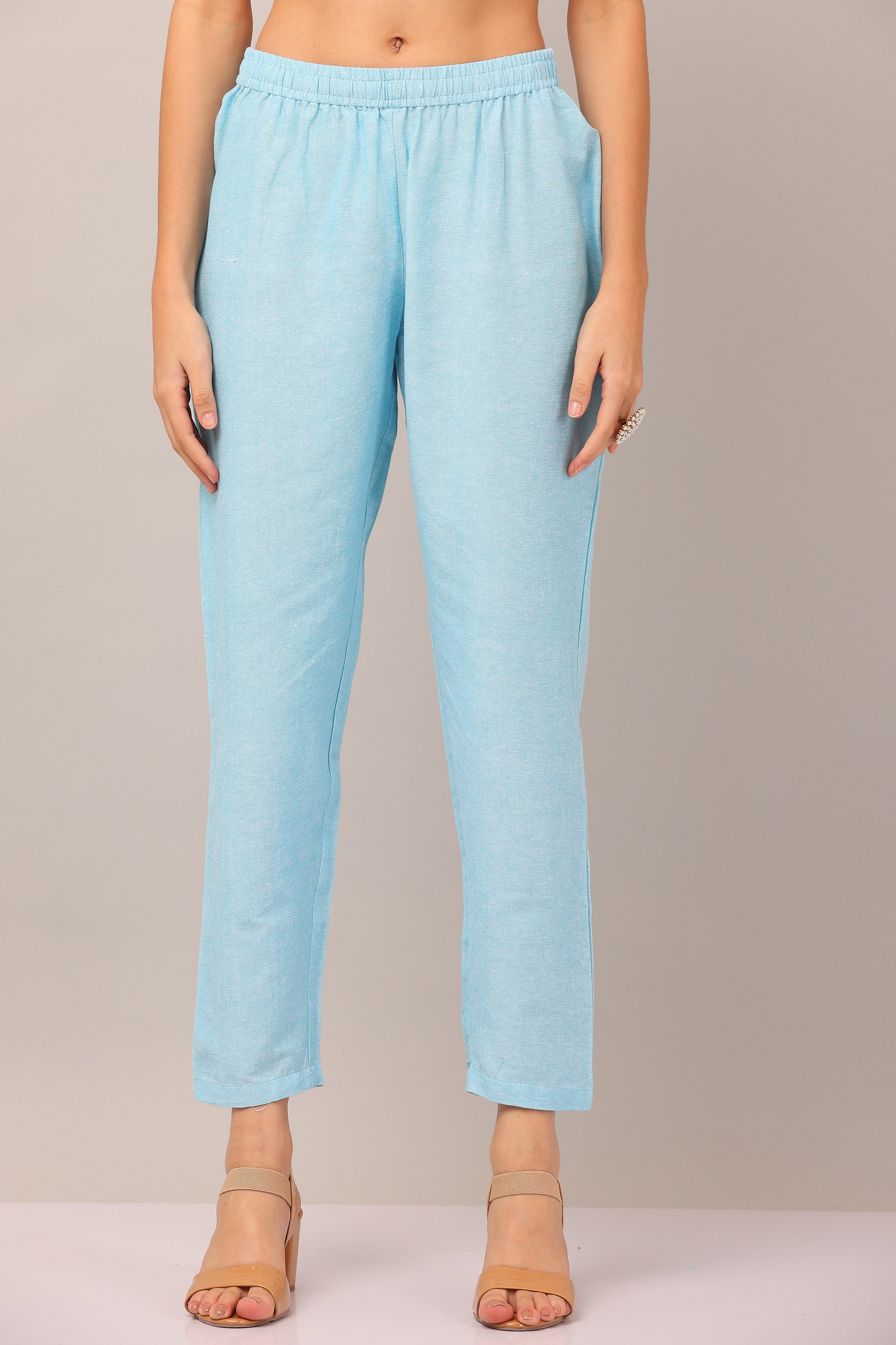 Kaanchie Nanggia Turquoise Causal Wear Shirt & Pants (Set of 2)