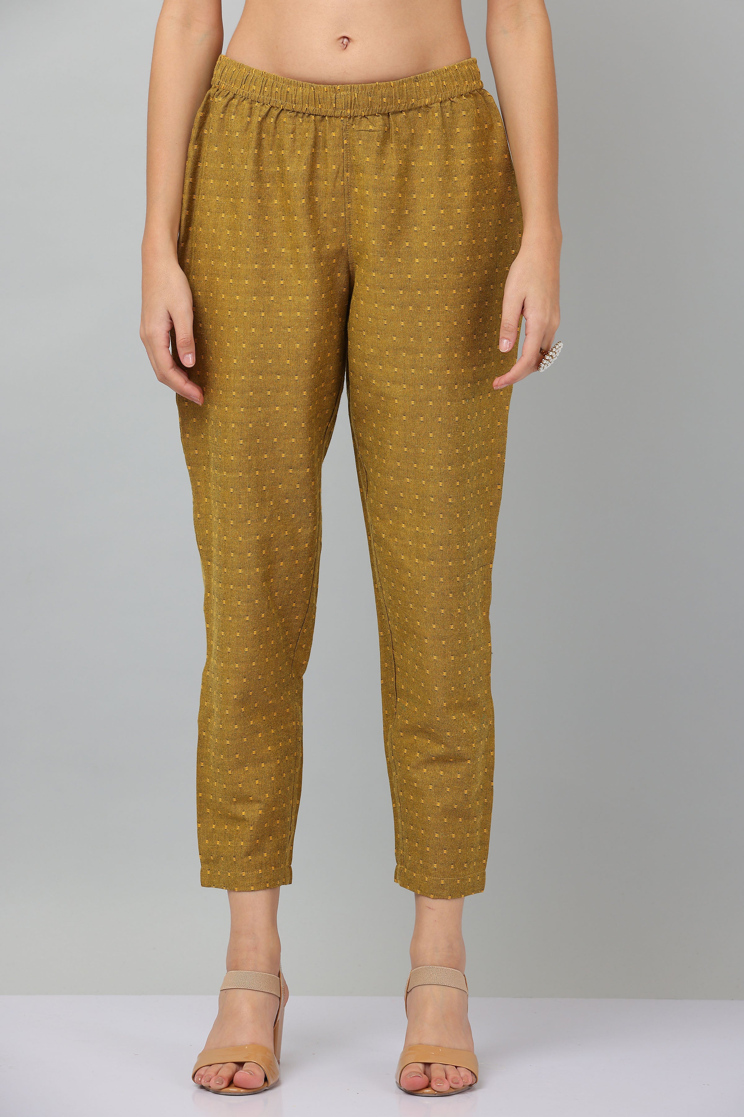 Kaanchie Nanggia Mustard Flared Kurta & Pants (Set of 2)