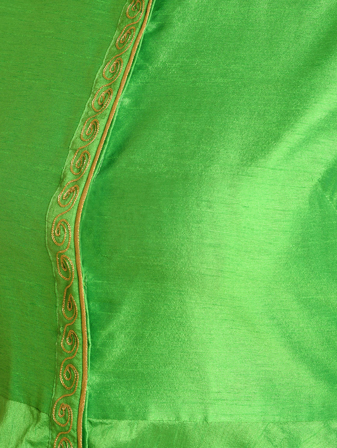 Kaanchie Nanggia Green Anarkali Silk Kurta With Brocade Pant (Set Of 2)