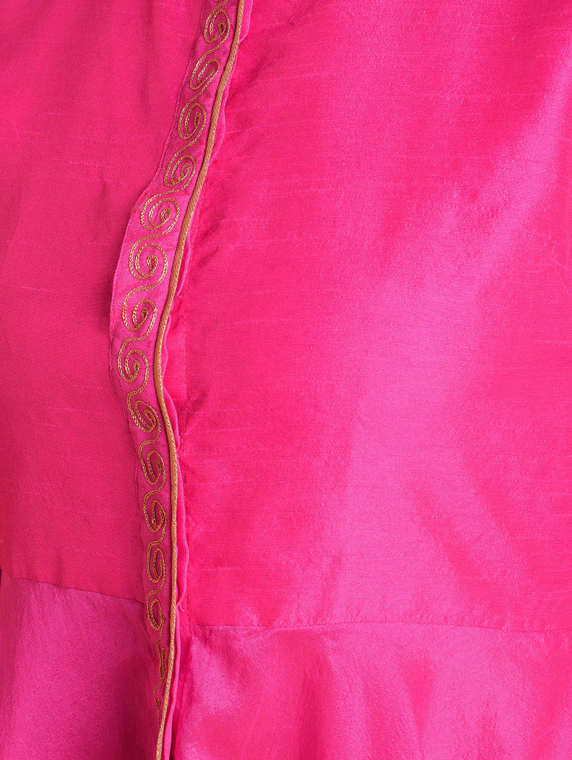 Kaanchie Nanggia Pink Anarkali Silk Kurta With Brocade Pant (Set Of 2)
