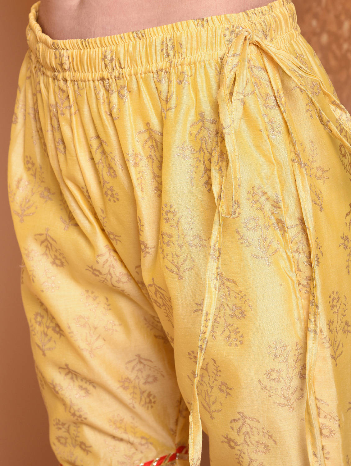 Kaanchie Nanggia Yellow Printed Kurta And Sharara With Dupatta (Set of 3)