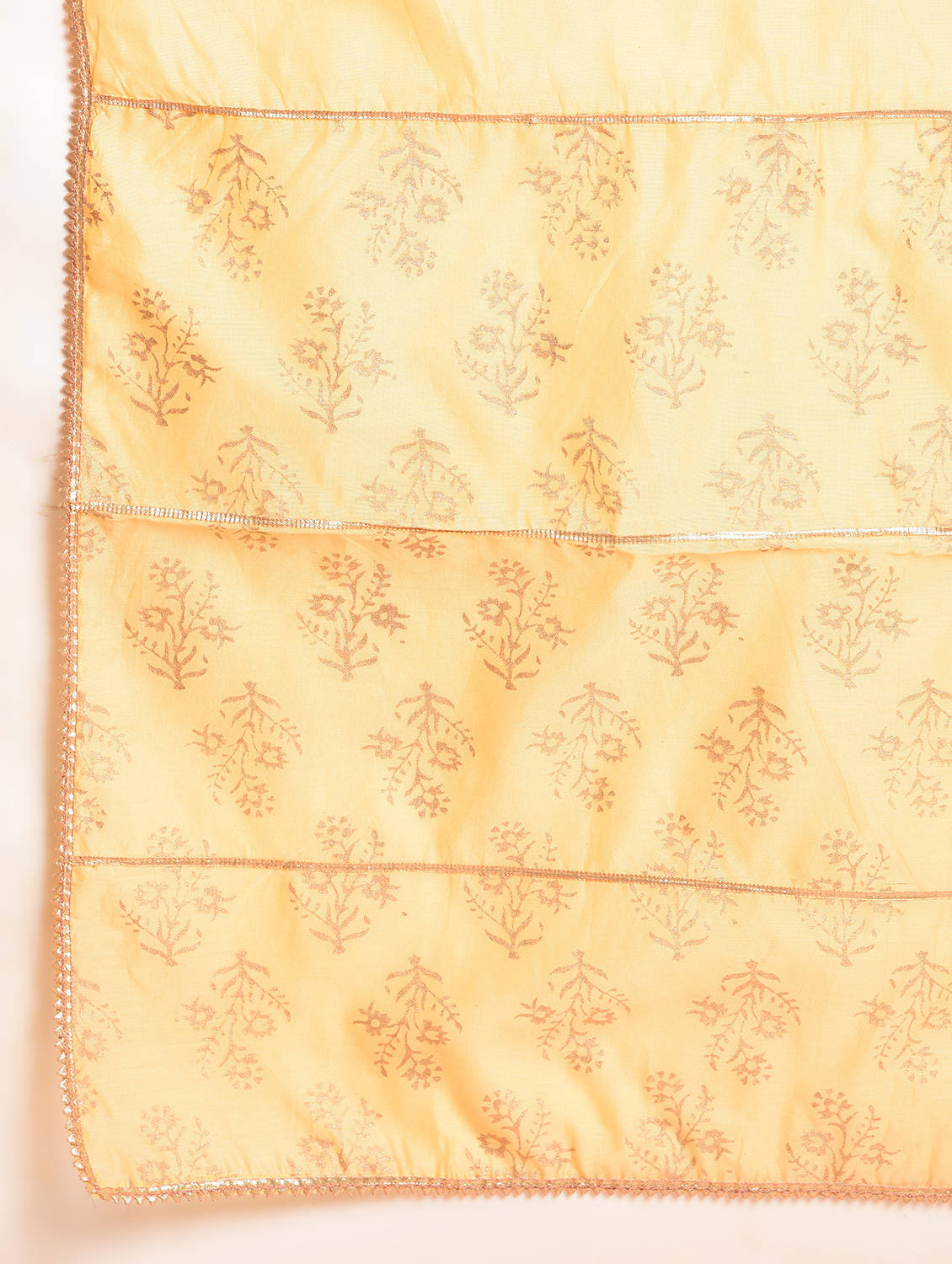 Kaanchie Nanggia Yellow Printed Kurta And Sharara With Dupatta (Set of 3)