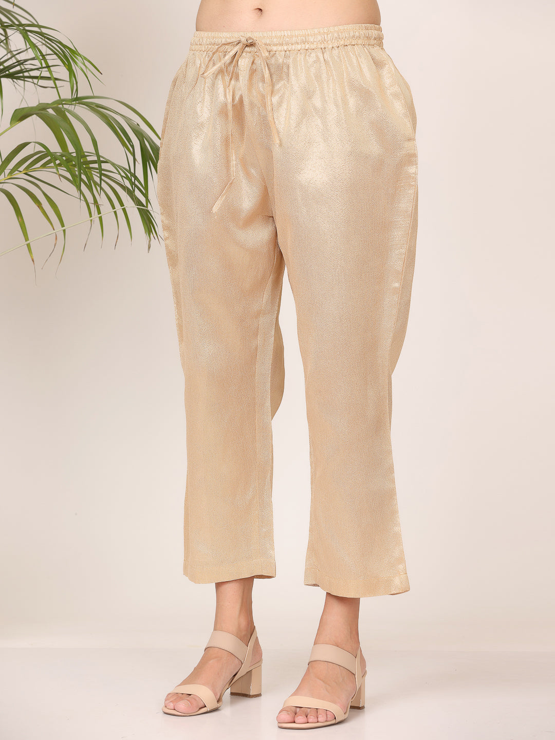 Kaanchie Nanggia Pink Silk Printed Anarkali with Pant (Set of 2)