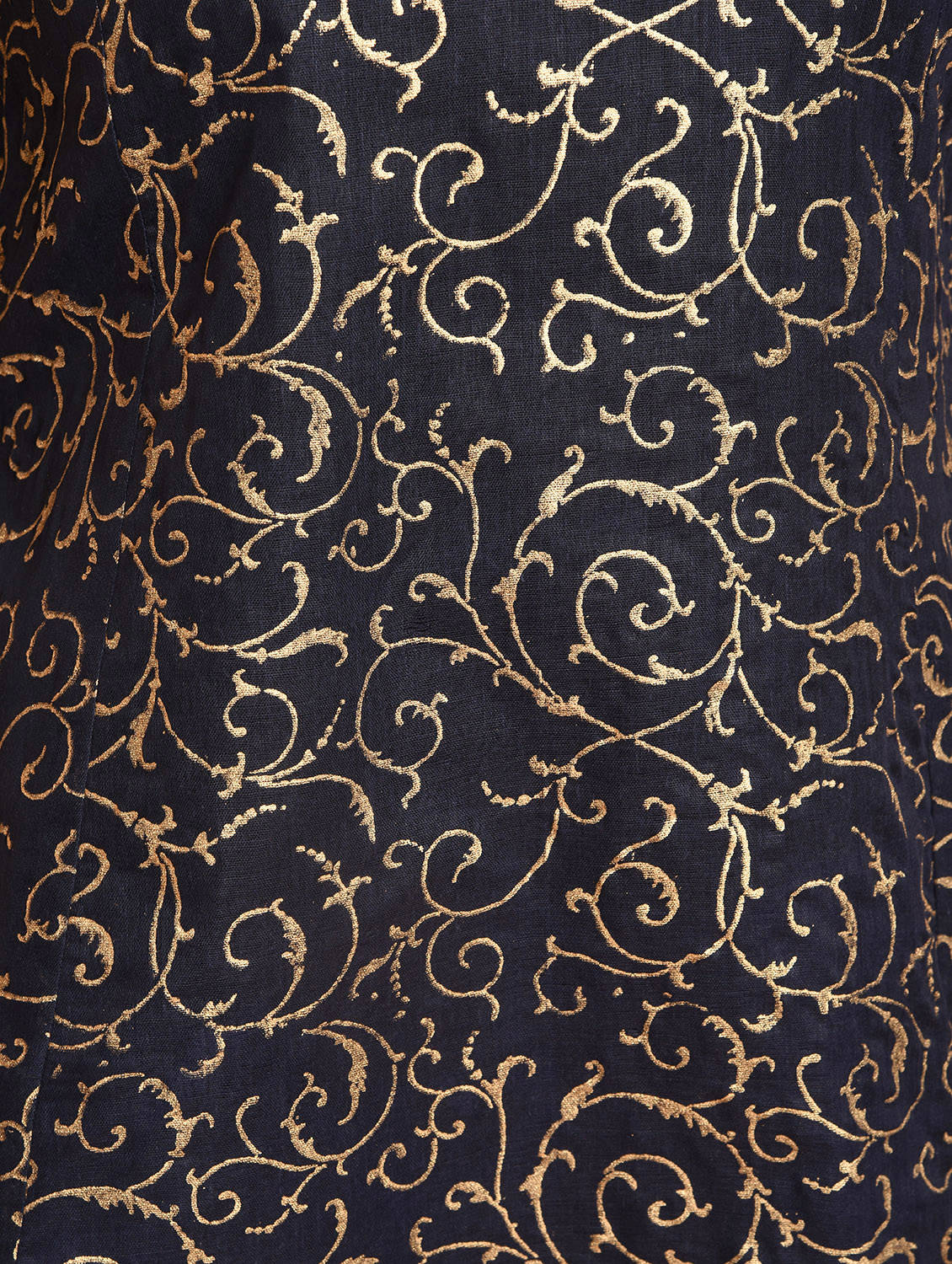 Kaanchie Nanggia Navy Blue Block Printed Flared Kurta With Leggings And Dupatta (Set of 3)