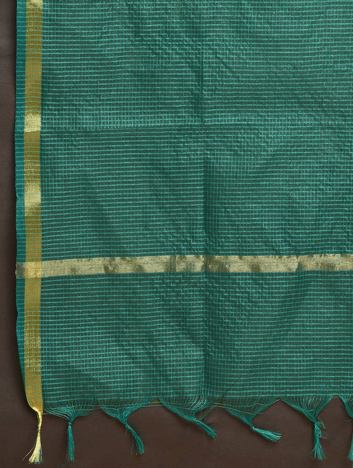 Kaanchie Nanggia Teal Solid Kurta And Pant With Dupatta (Set of 3)