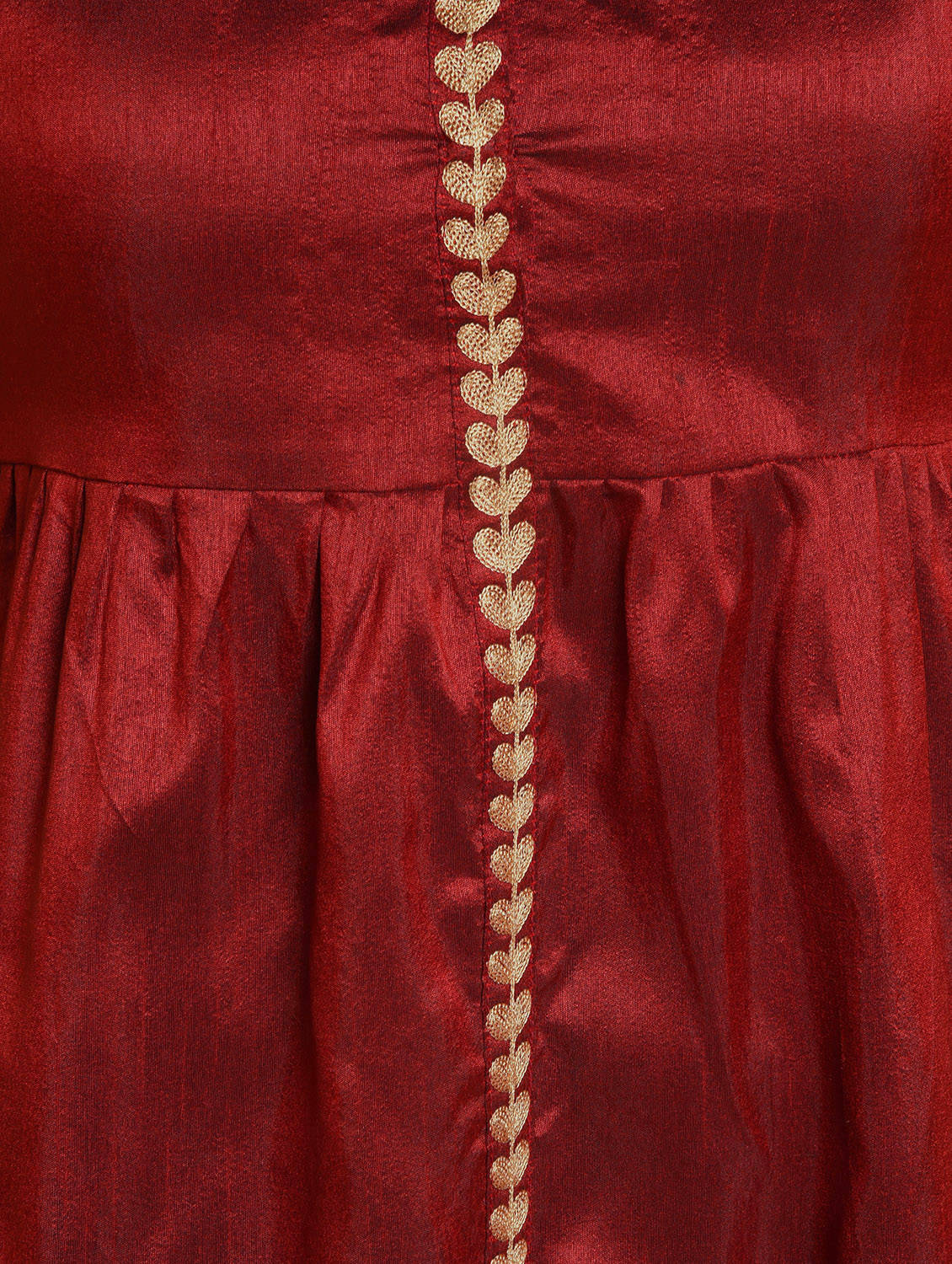 Kaanchie Nanggia Maroon Solid Straight Kurta With Pant (Set of 2)