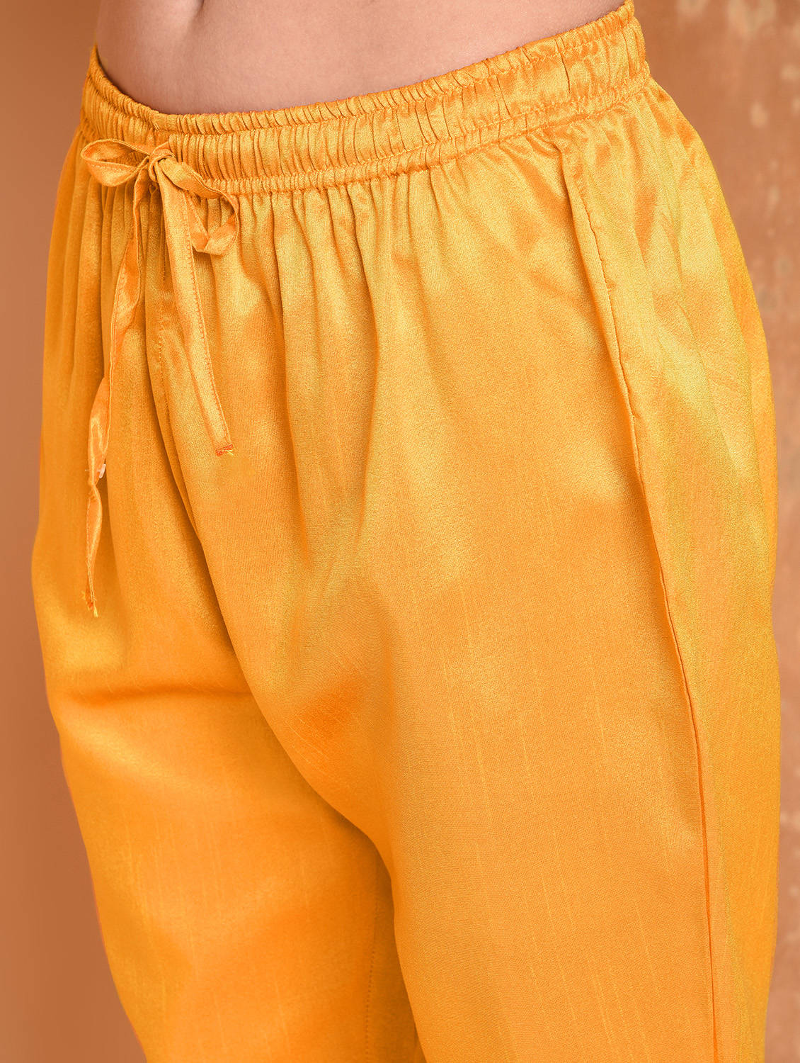 Kaanchie Nanggia Yellow Solid Kurta And Pant With Dupatta (Set of 3)