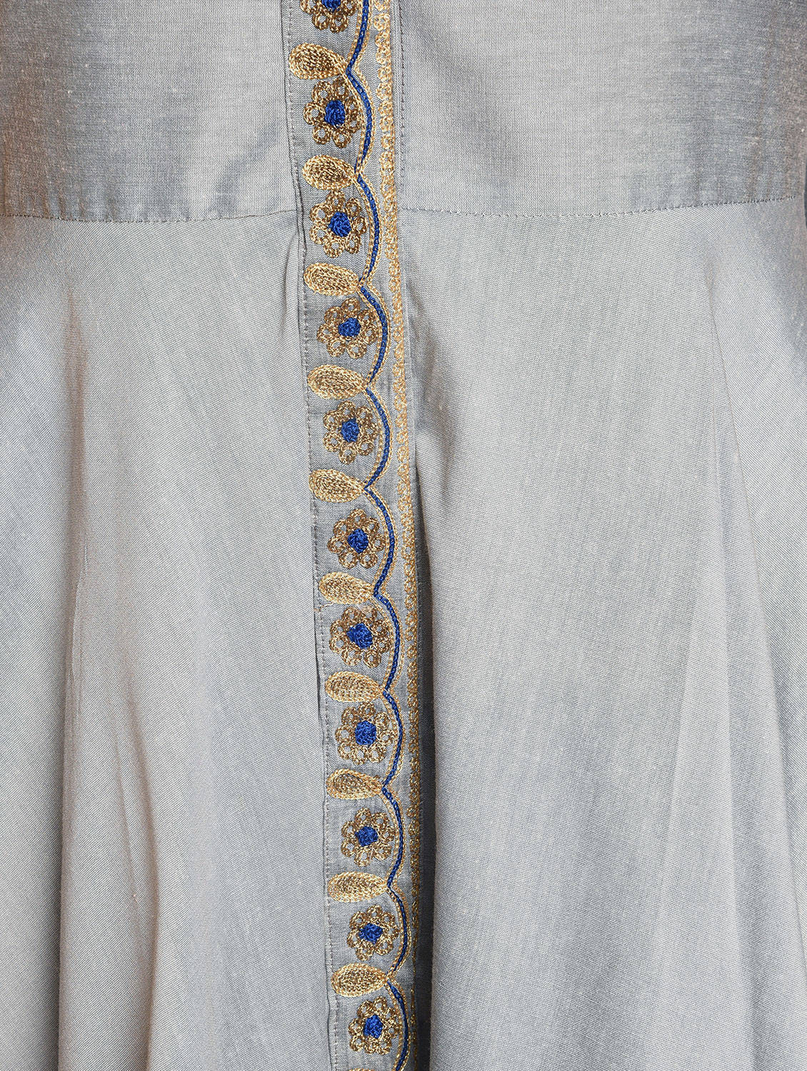 Kaanchie Nanggia Grey Embroidered Kurta And Dhoti Pant (Set of 2)