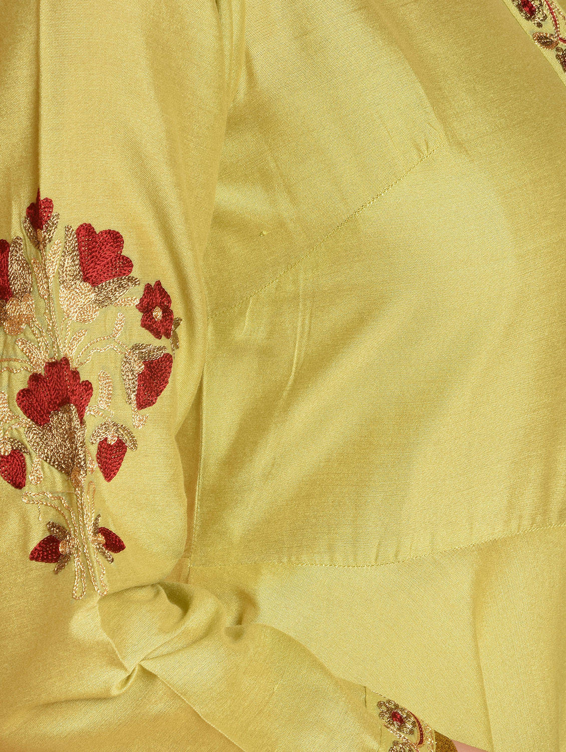 Kaanchie Nanggia Green Embroidered Kurta And Dhoti Pant (Set of 2)