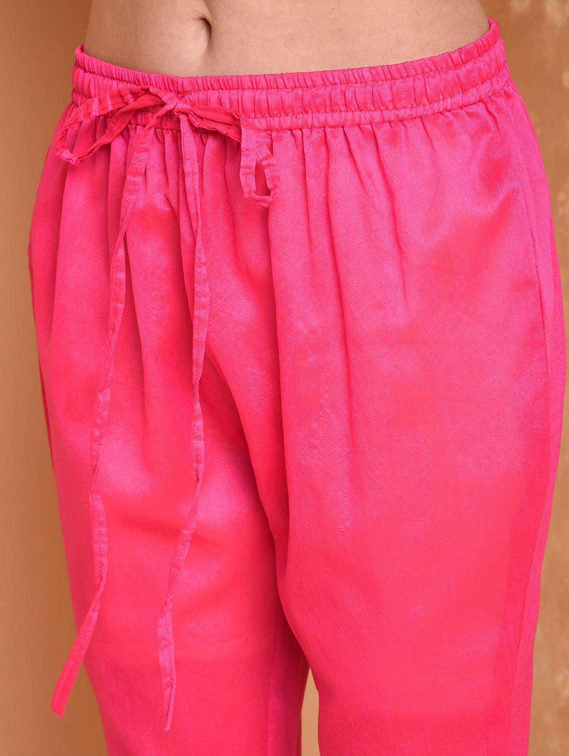 Kaanchie Nanggia Pink Embroidered Kurta And Pant (Set of 2)