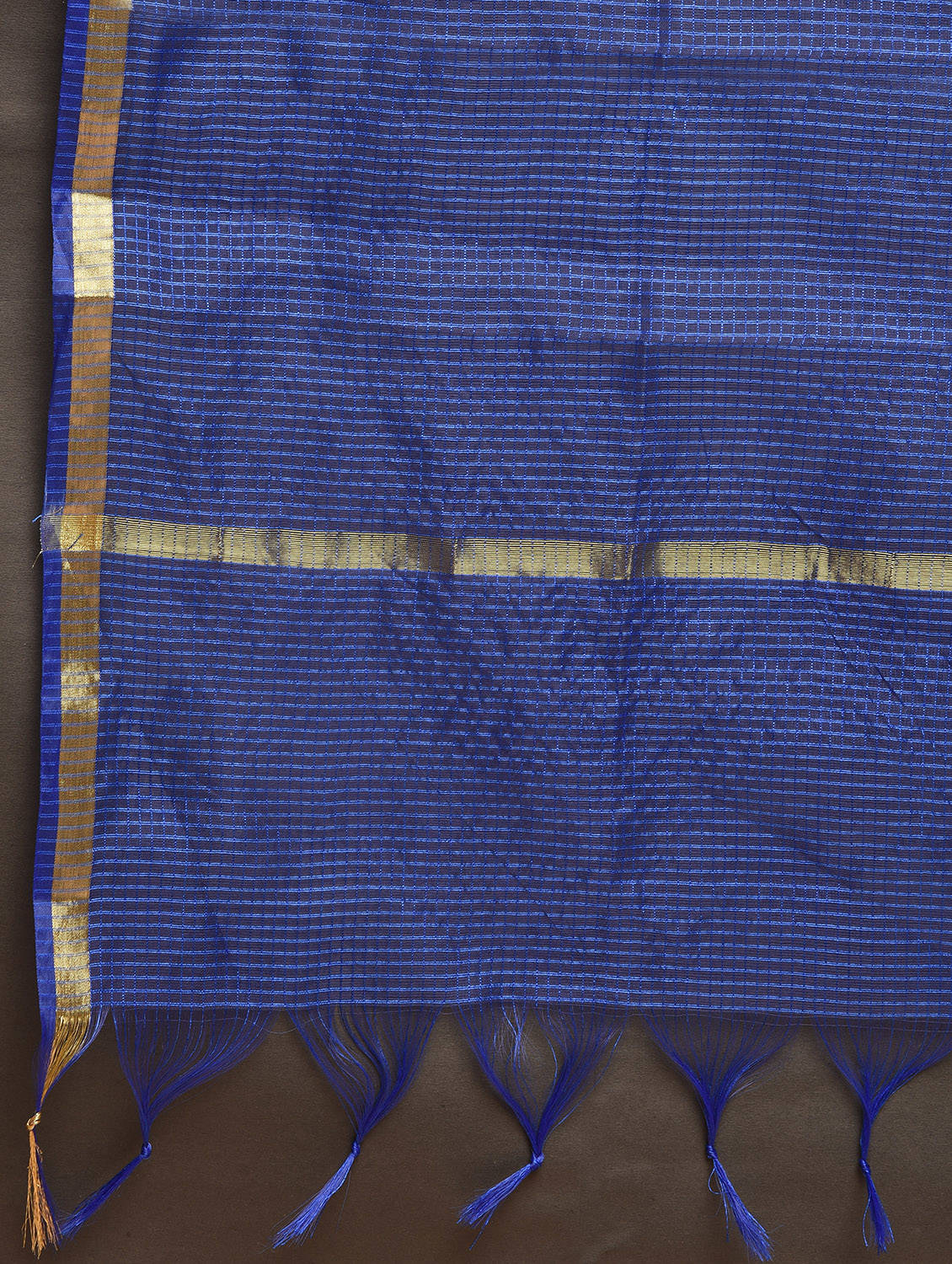 Kaanchie Nanggia Blue Solid Kurta And Pants With Dupatta (Set of 3)