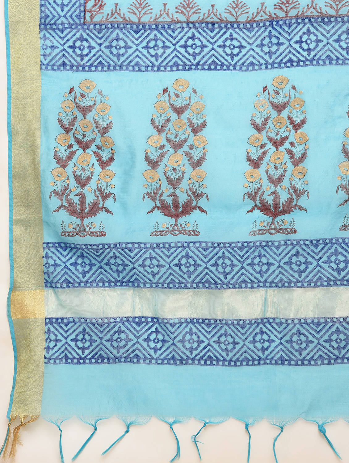 Kaanchie Nanggia Maroon Silk Kurta With Chanderi Skirt And Dupatta (Set Of 3)